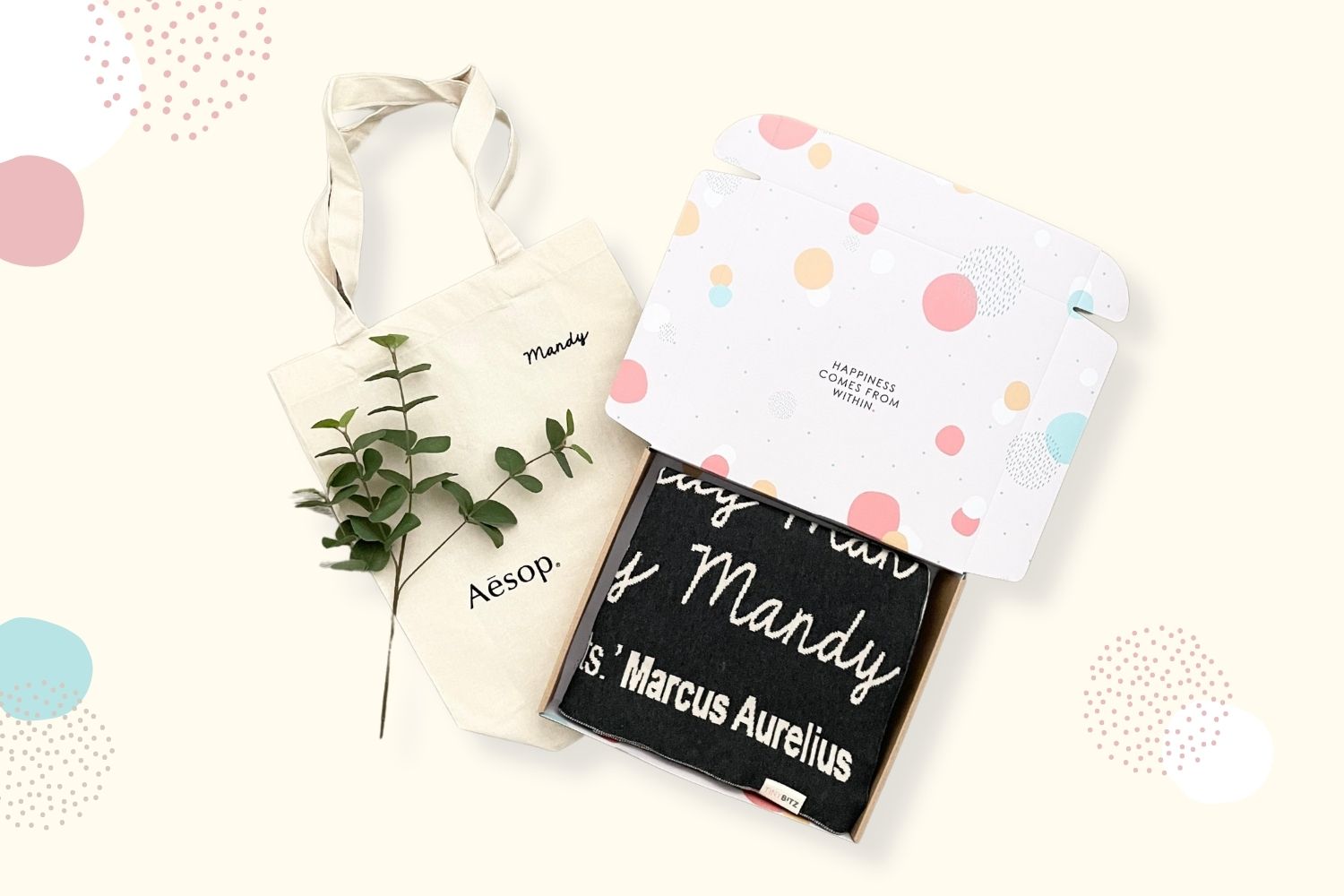 Aesop Personalized Blanket with Company Tote Bag