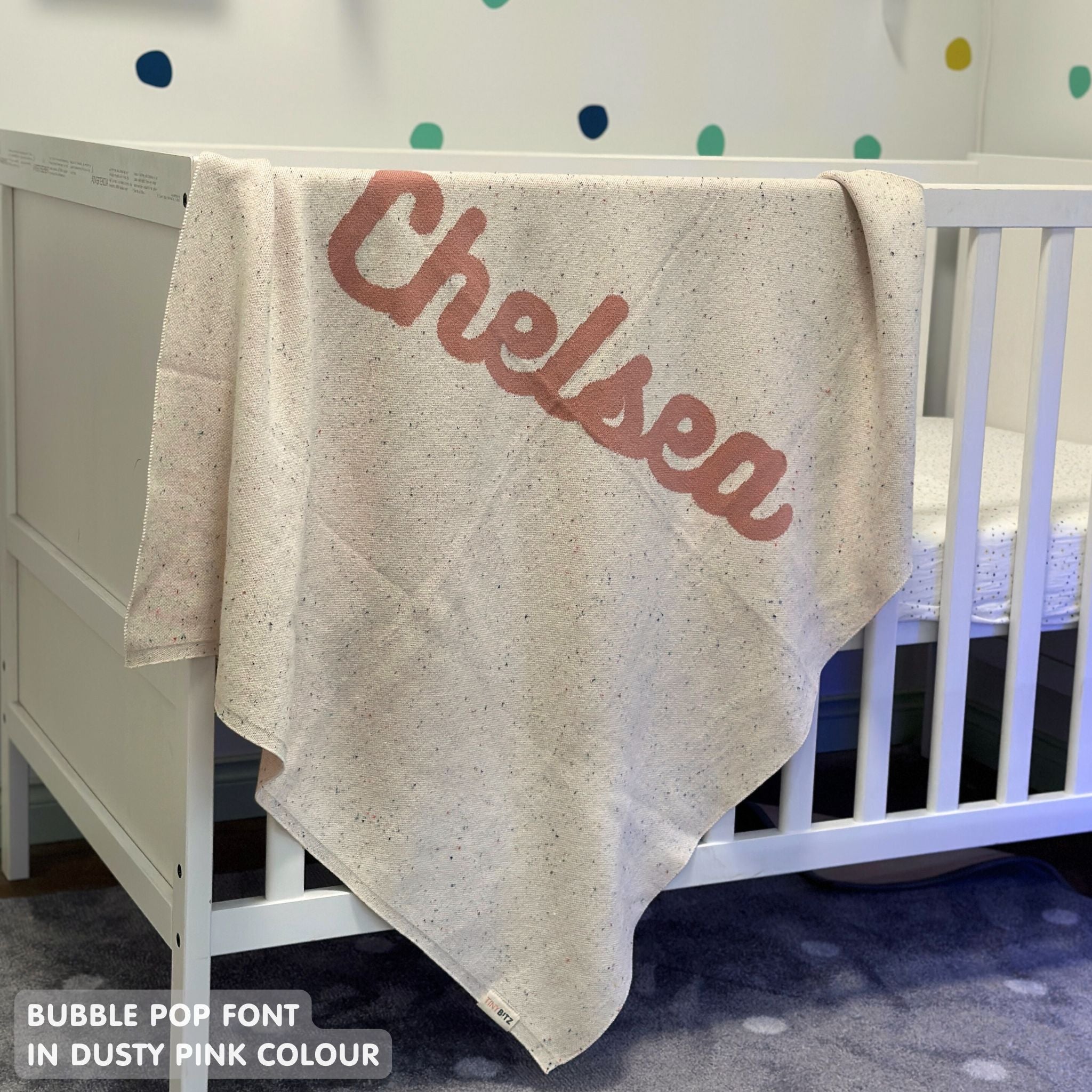 Personalized Blanket for Babies and Kids (Cream Confetti)