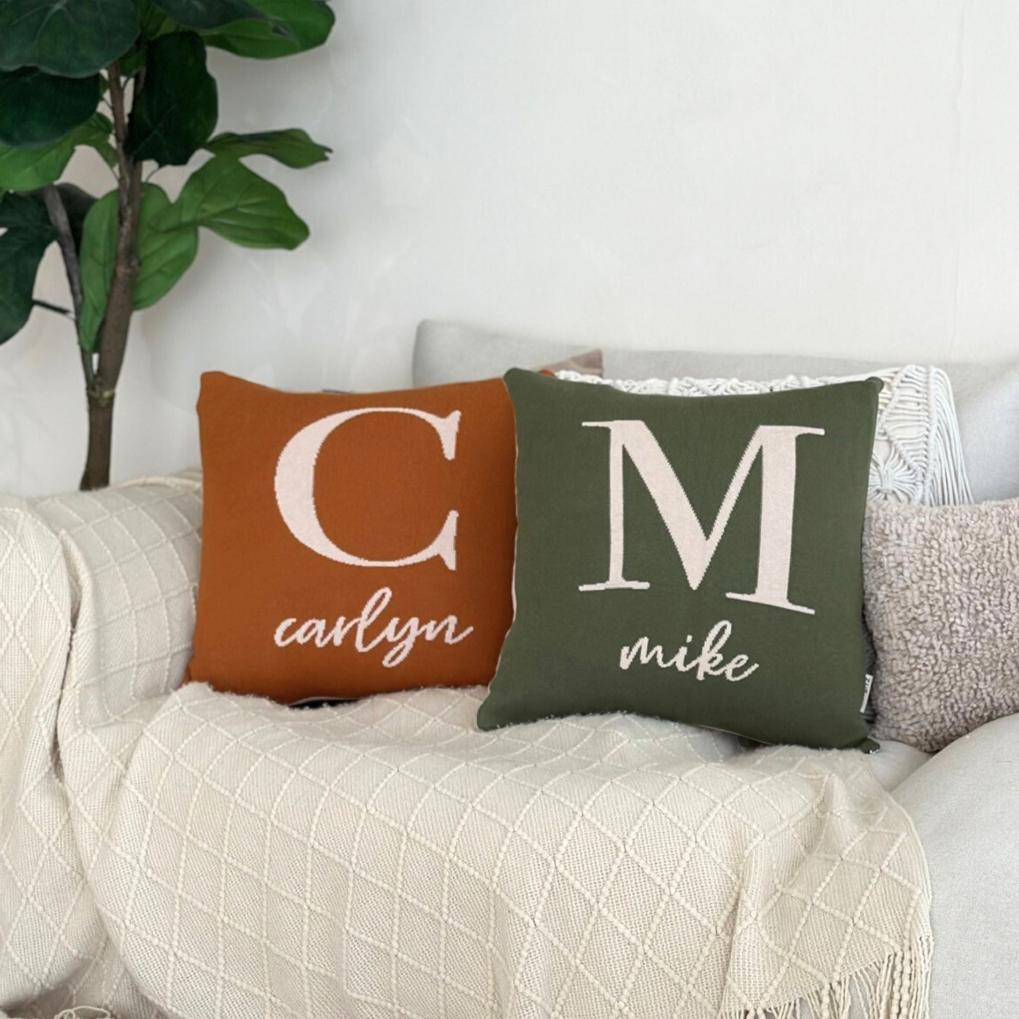 Personalized Square Cushion (Initial + Name)