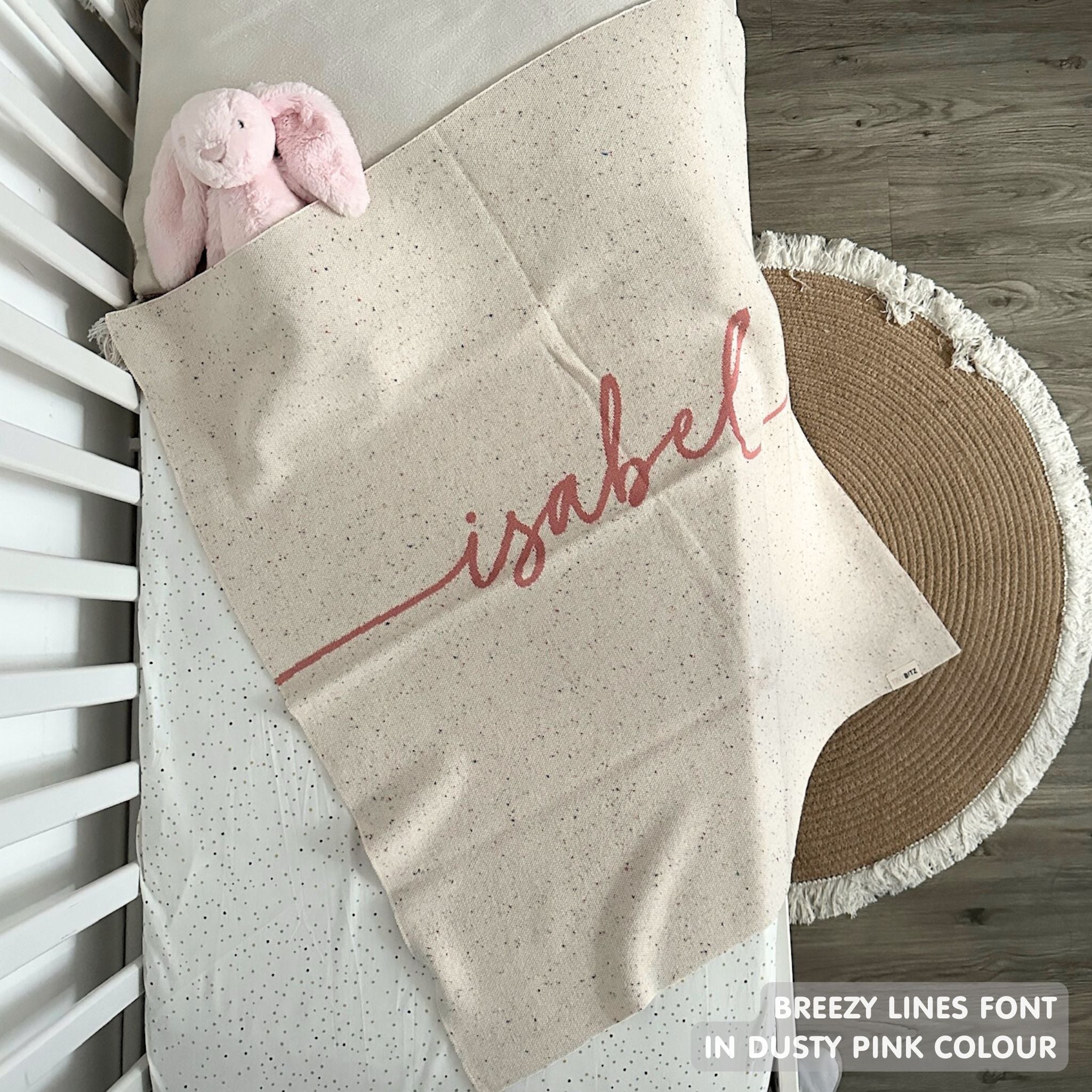 Personalized Blanket for Babies and Kids (Cream Confetti)