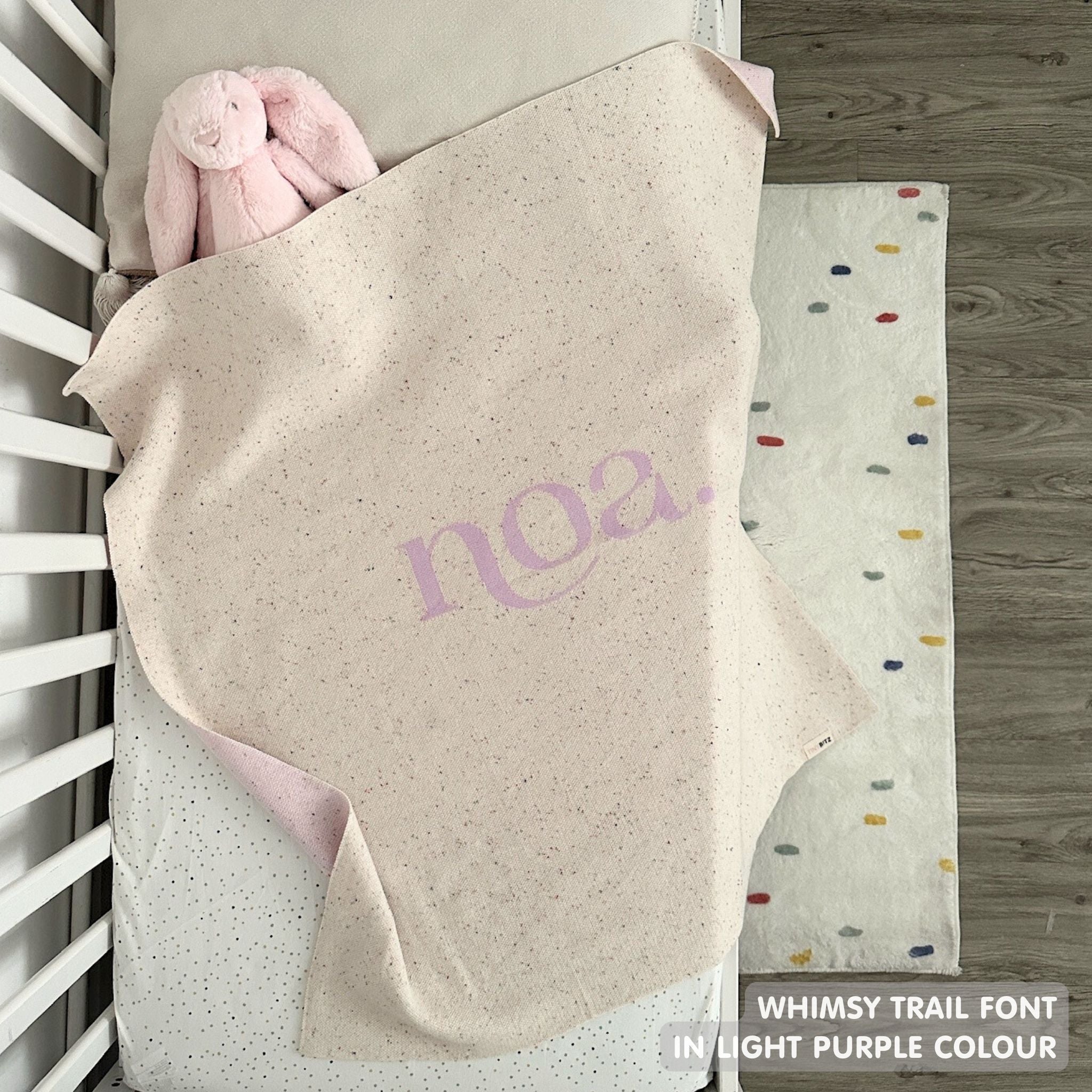 Personalized Blanket for Babies and Kids (Cream Confetti)