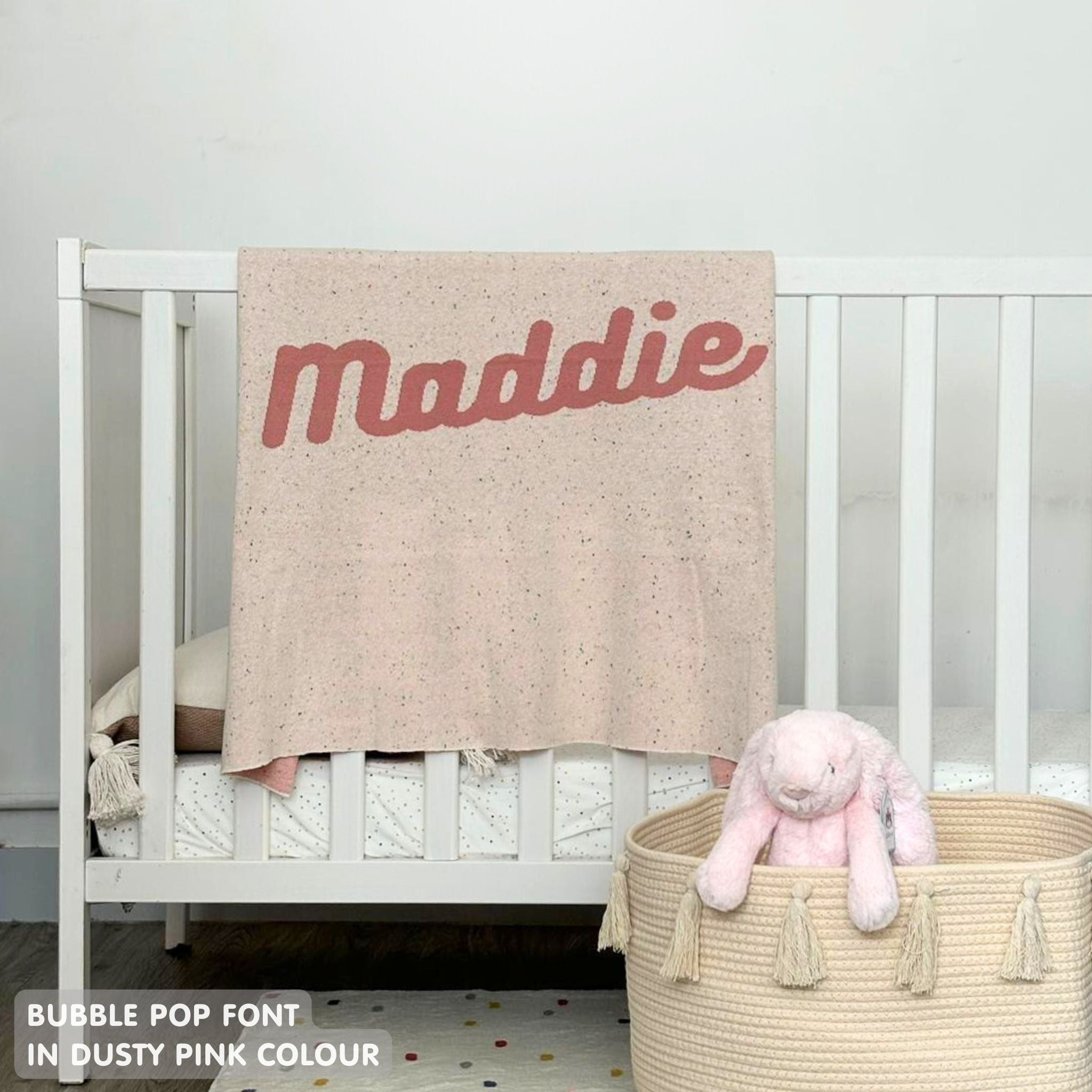 Personalized Blanket for Babies and Kids (Cream Confetti)