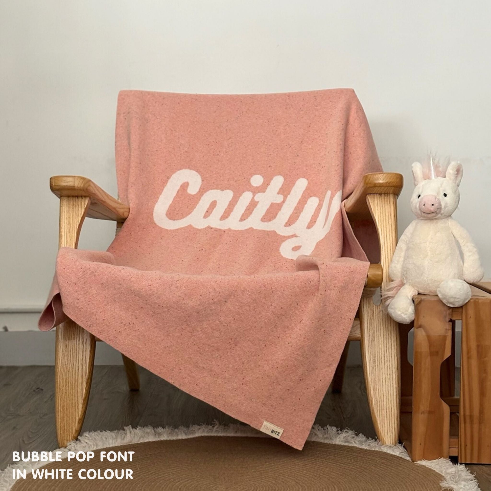 Personalized Blanket for Babies and Kids (Pink Confetti)