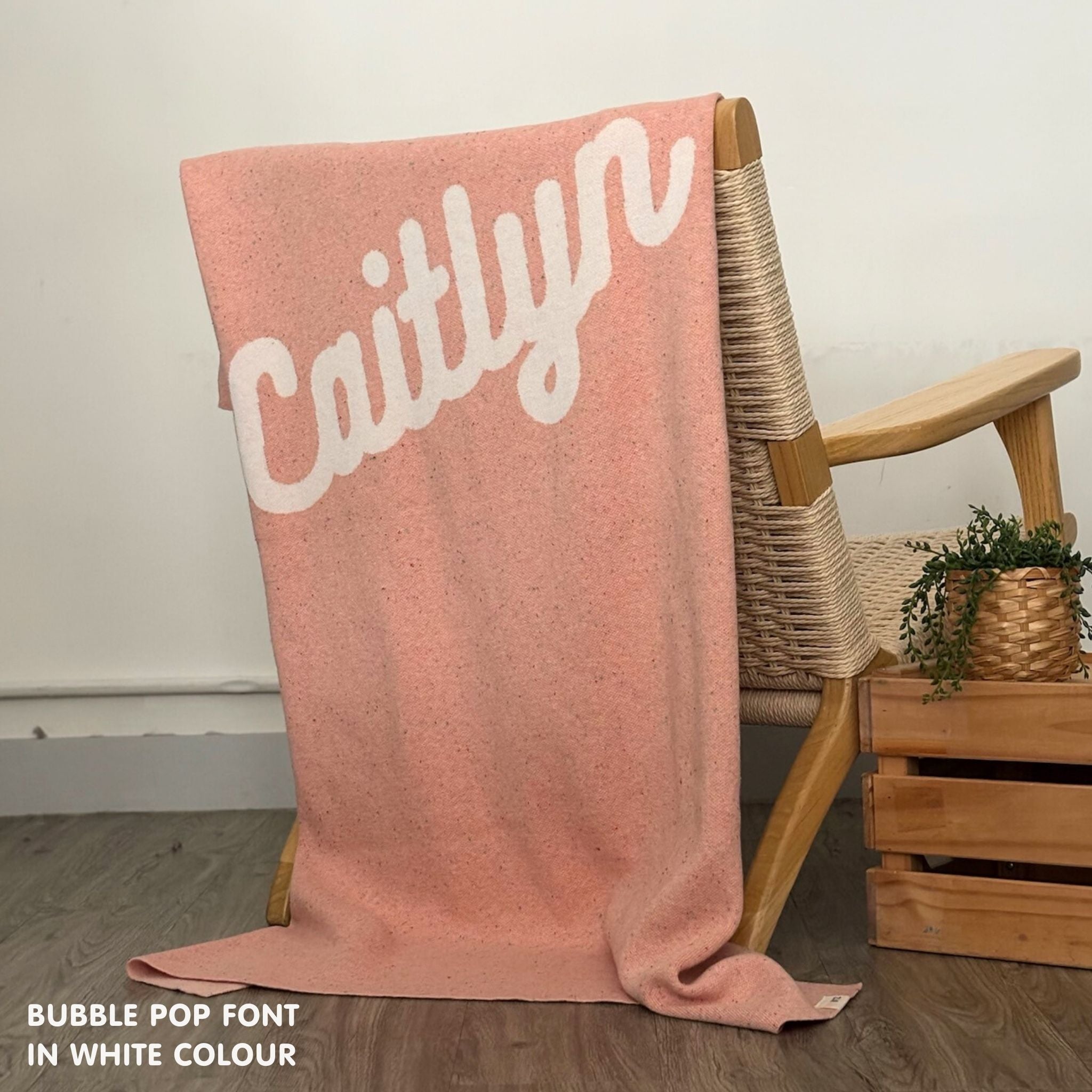 Personalized Blanket for Babies and Kids (Pink Confetti)