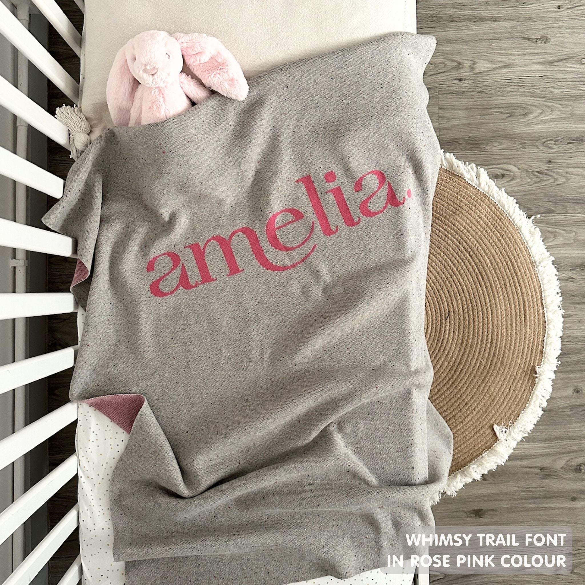 Personalized Blanket for Babies and Kids (Grey Confetti)