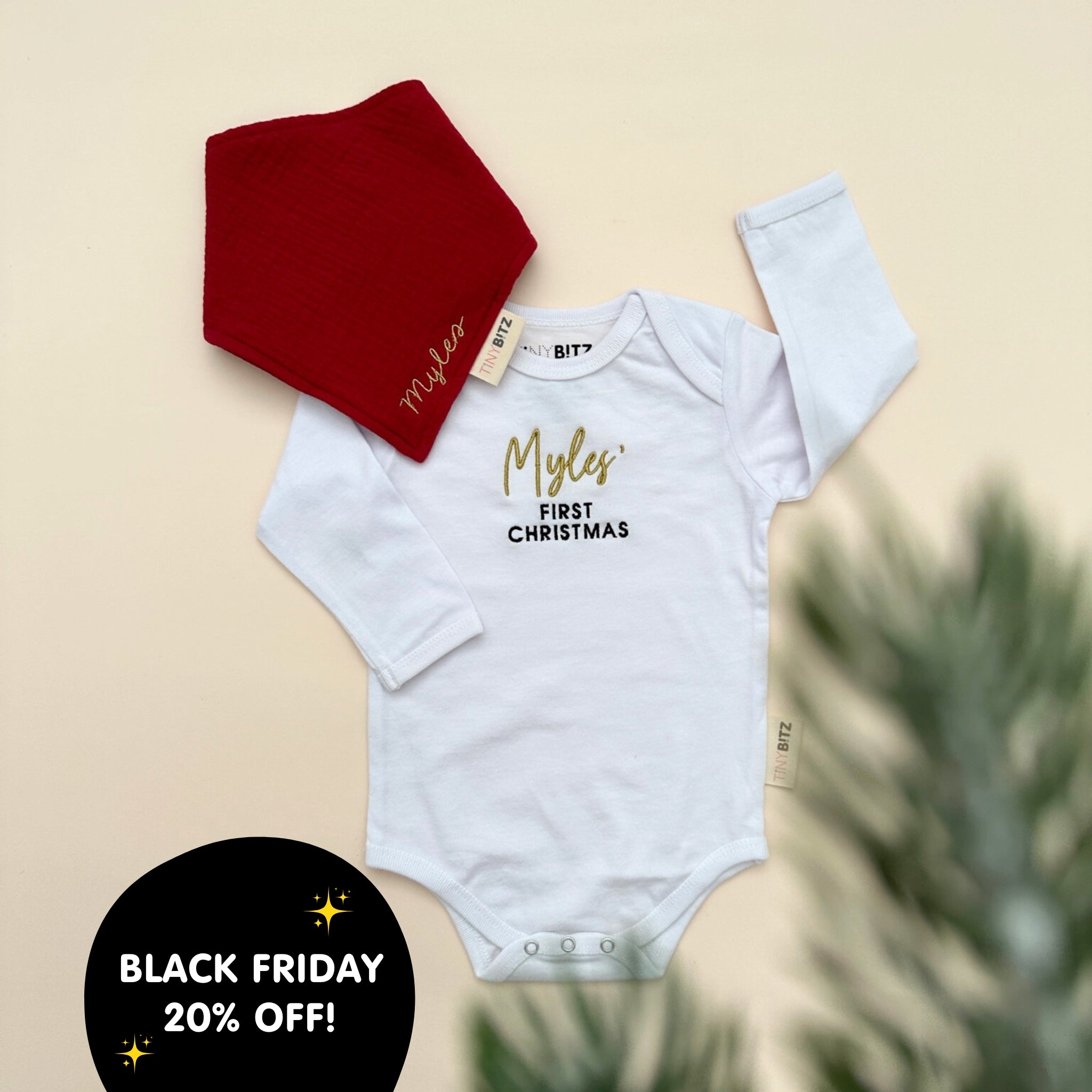 Personalized Onesie and Bib Set for Christmas