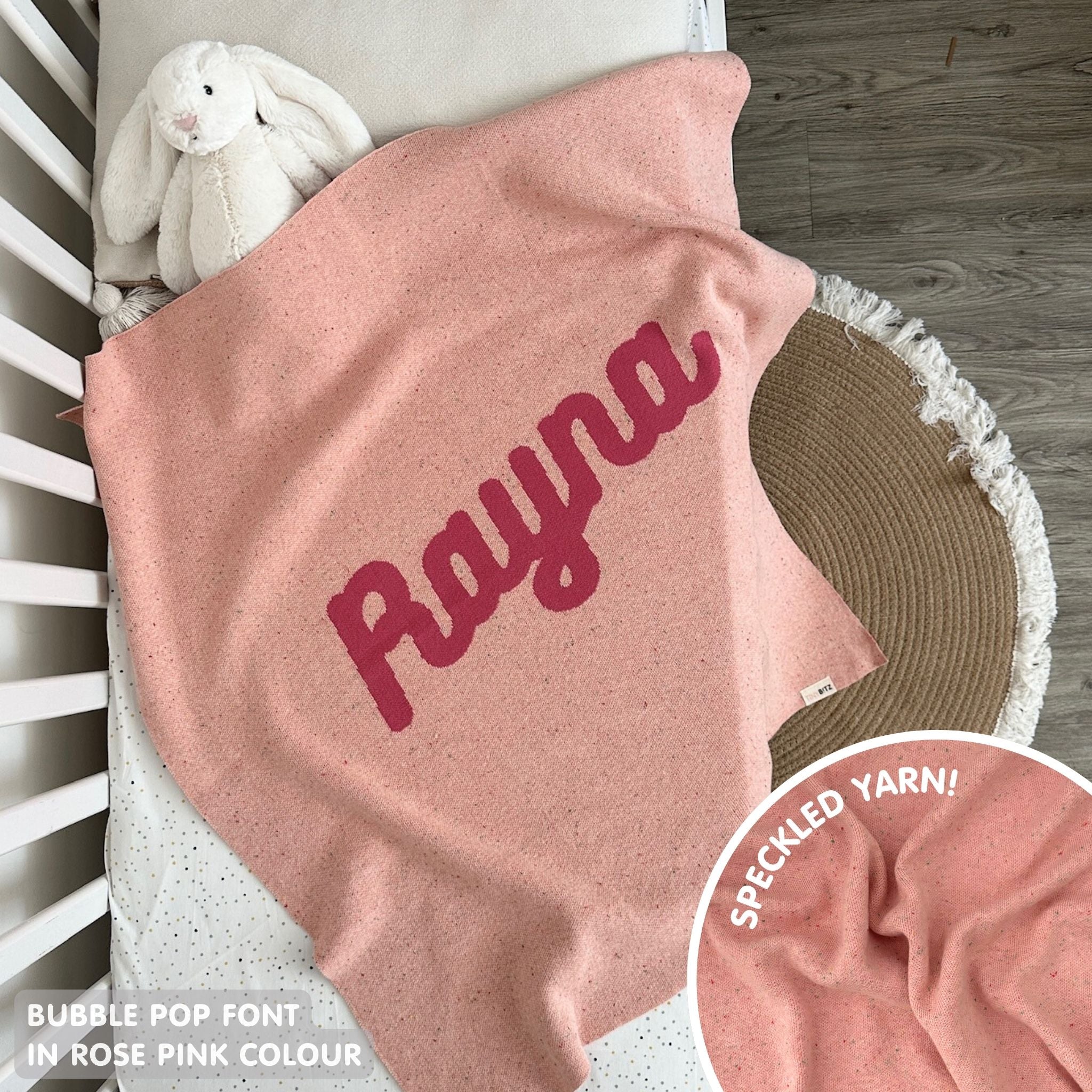 Personalized Blanket for Babies and Kids (Pink Confetti)