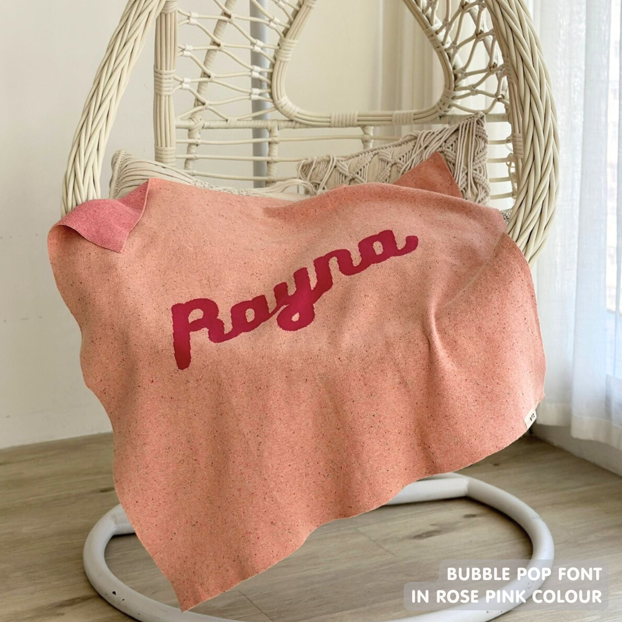 Personalized Blanket for Babies and Kids (Pink Confetti)