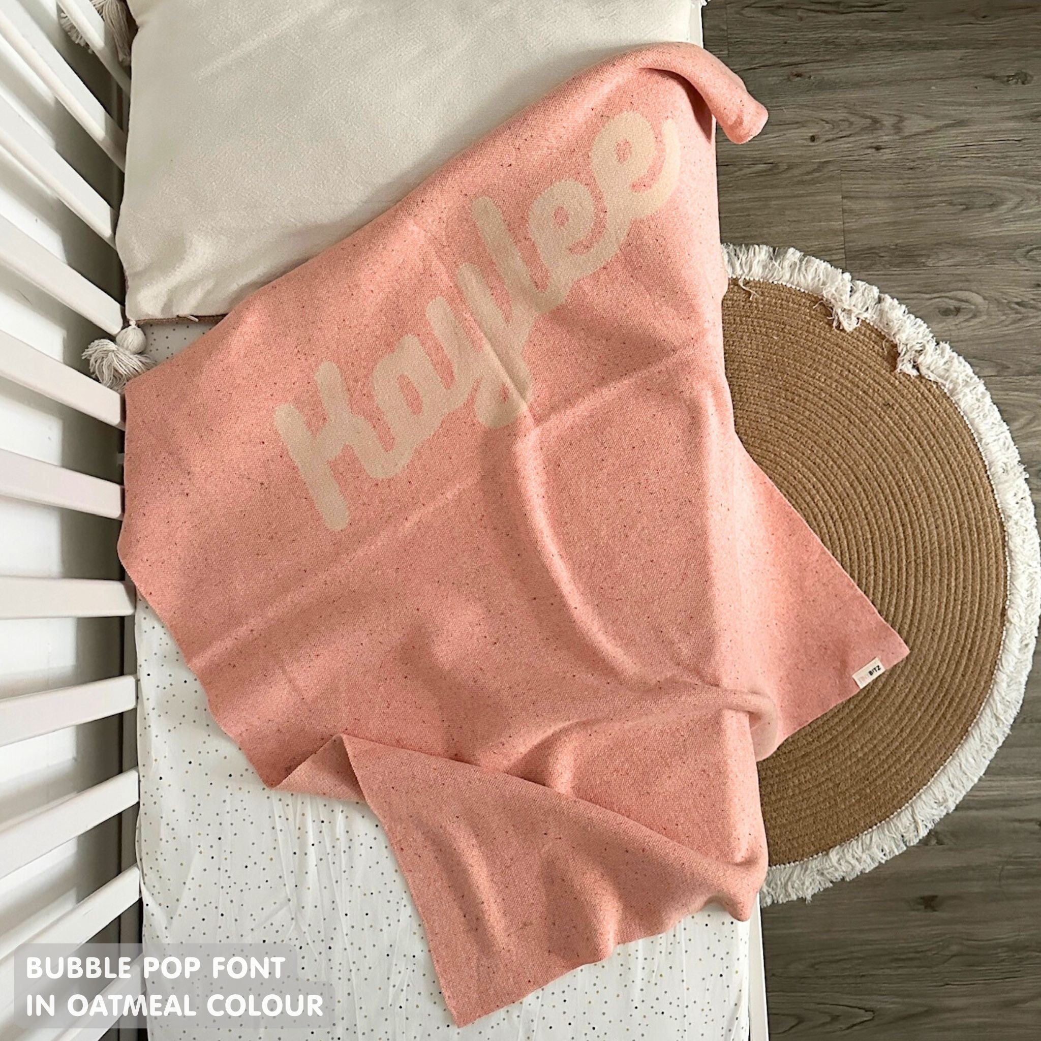 Personalized Blanket for Babies and Kids (Pink Confetti)