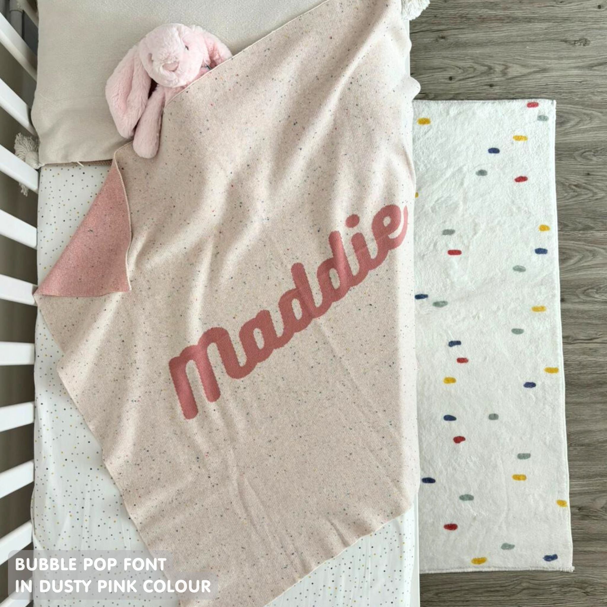 Personalized Blanket for Babies and Kids (Cream Confetti)