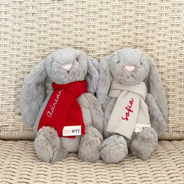 Jellycat Bunny with Personalized Scarf