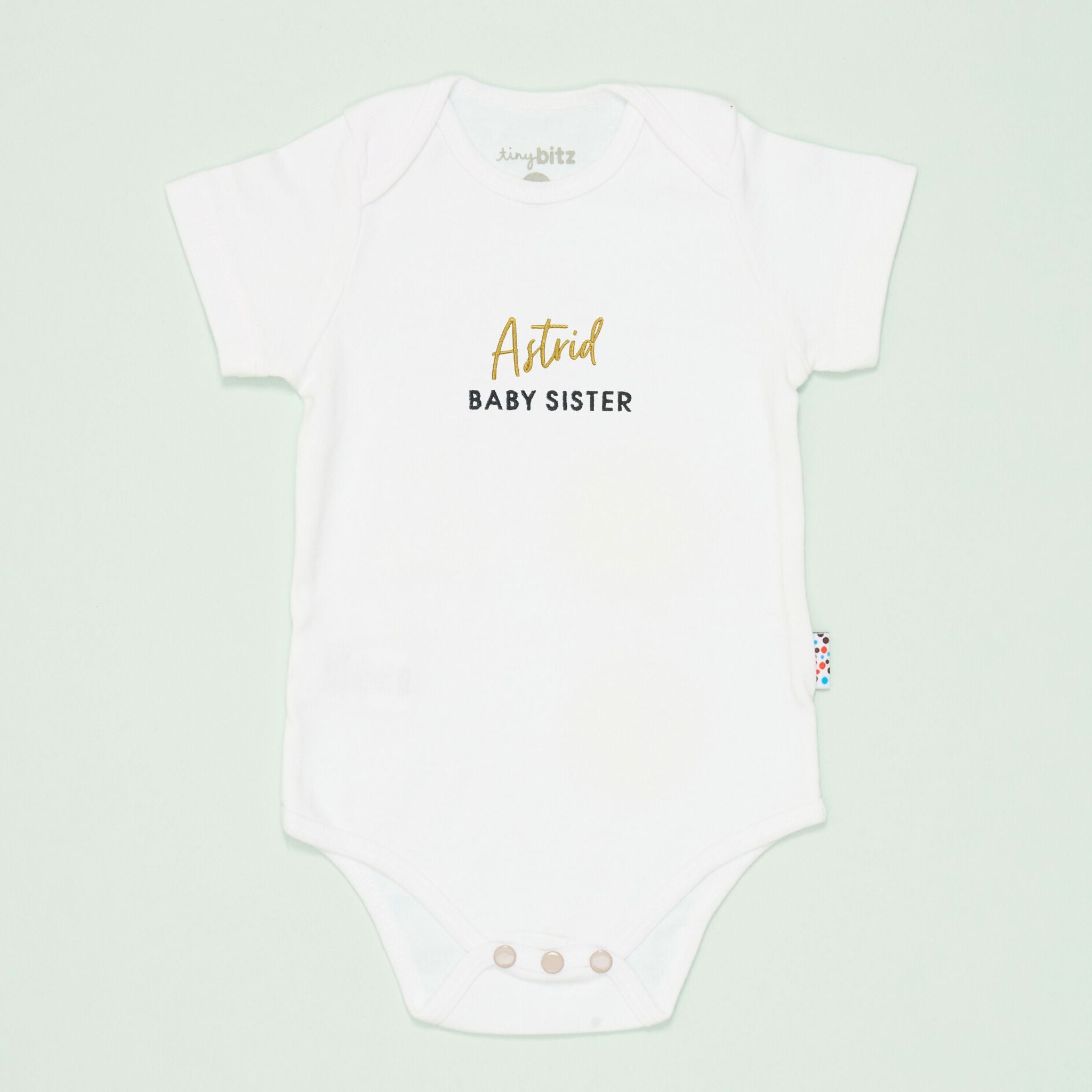 Organic Onesie: Baby Sister with Name