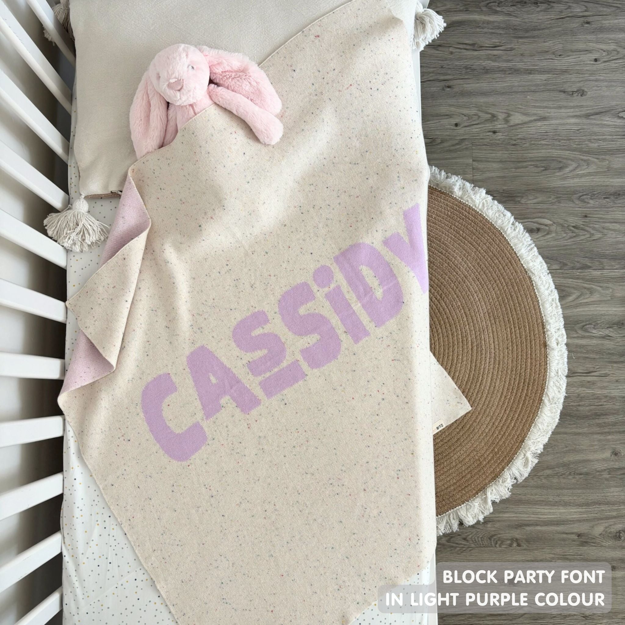 Personalized Blanket for Babies and Kids (Cream Confetti)