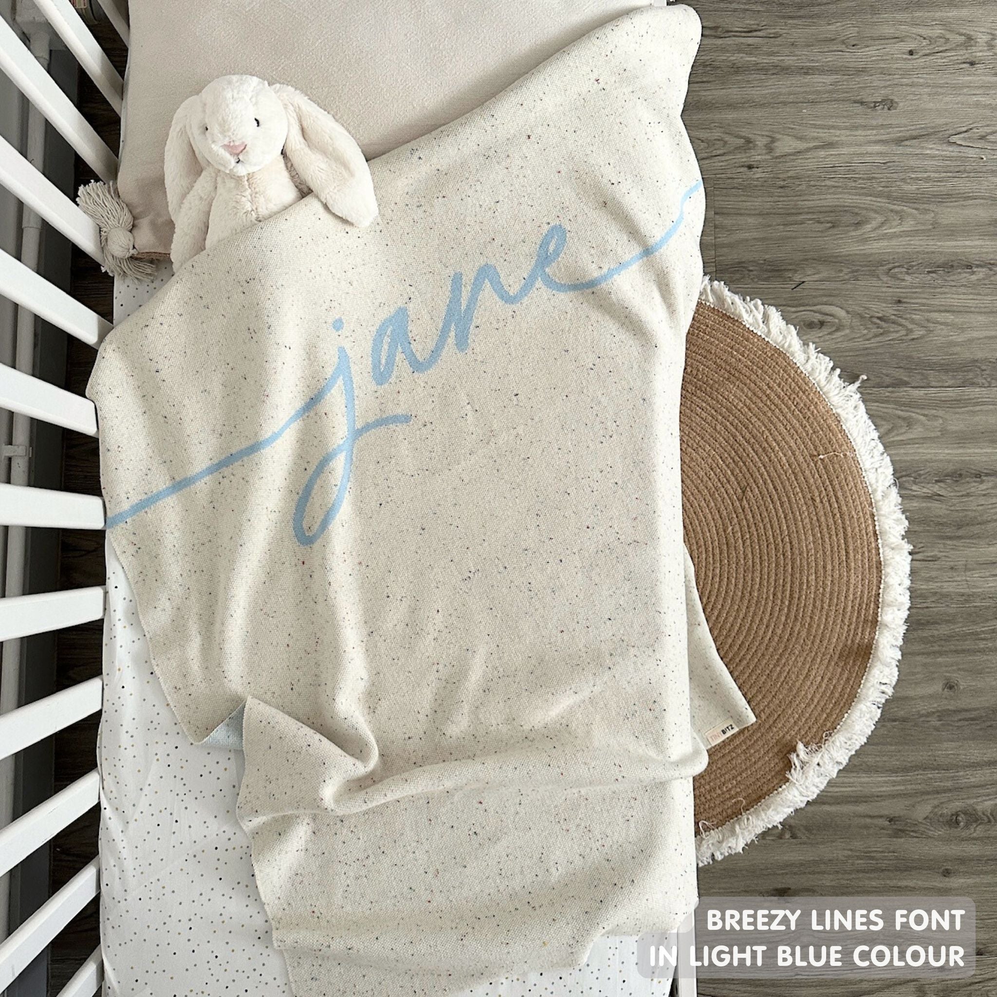 Personalized Blanket for Babies and Kids (Cream Confetti)