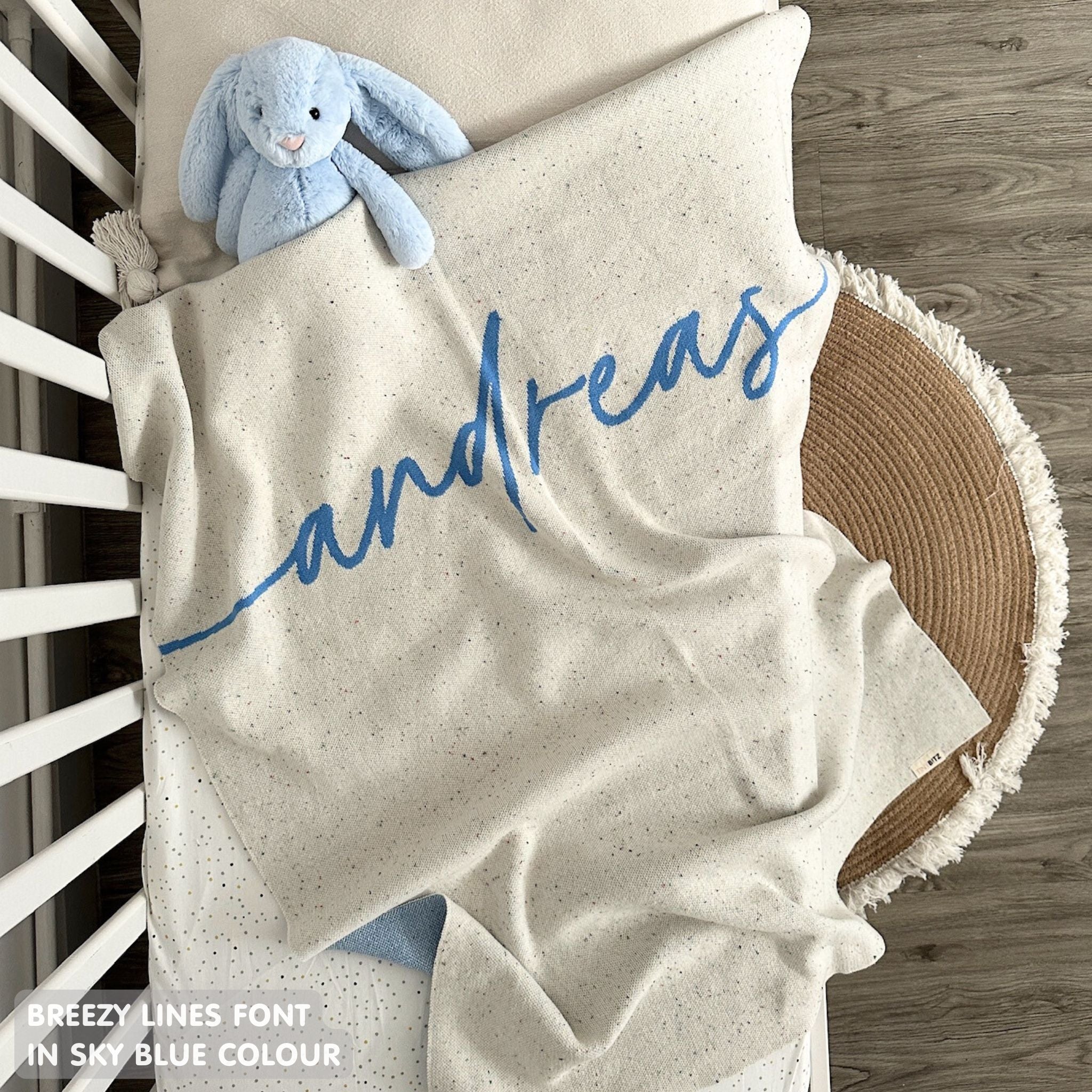 Personalized Blanket for Babies and Kids (Cream Confetti)