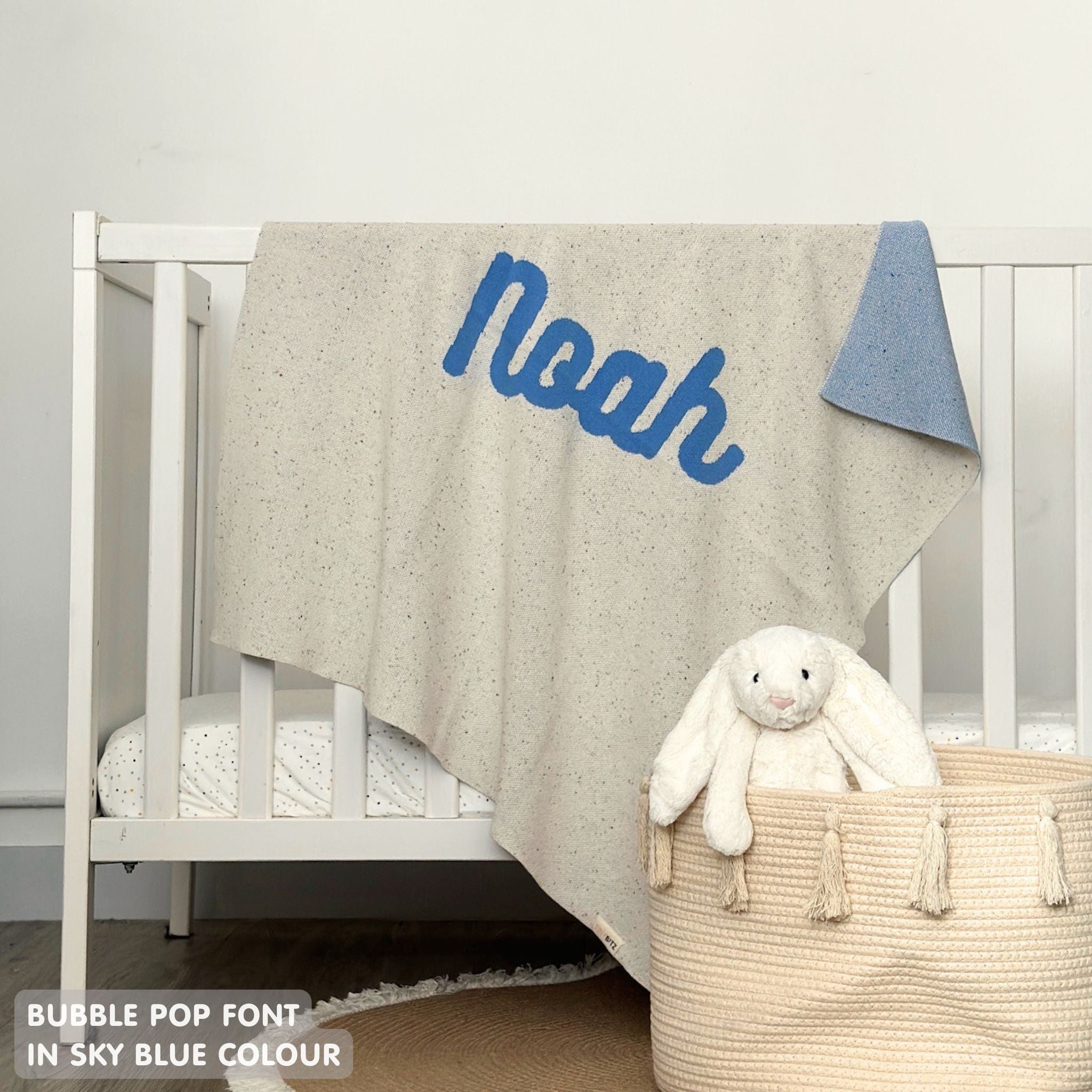 Personalized Blanket for Babies and Kids (Cream Confetti)