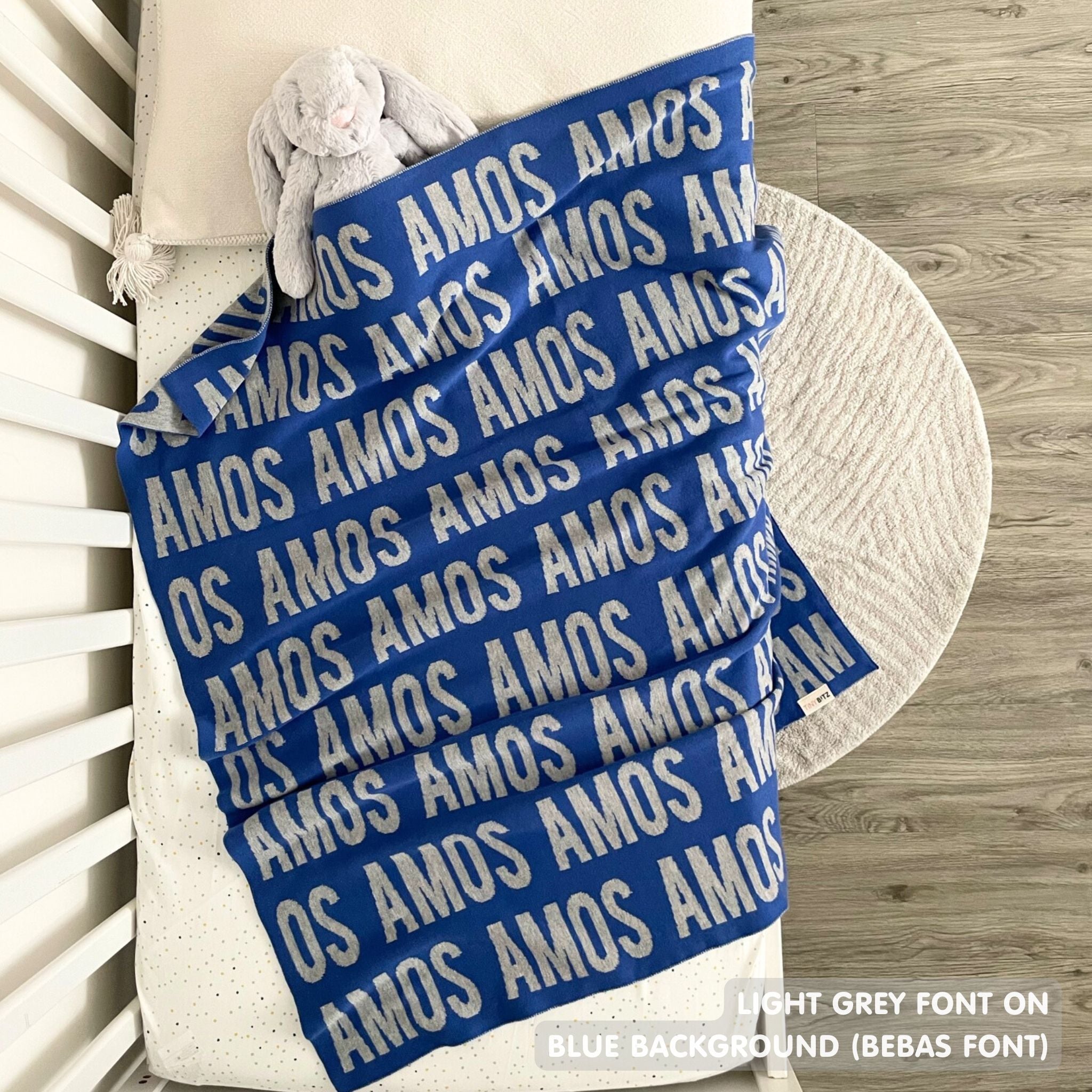 Personalized Blanket for Babies and Kids (Blue Background)