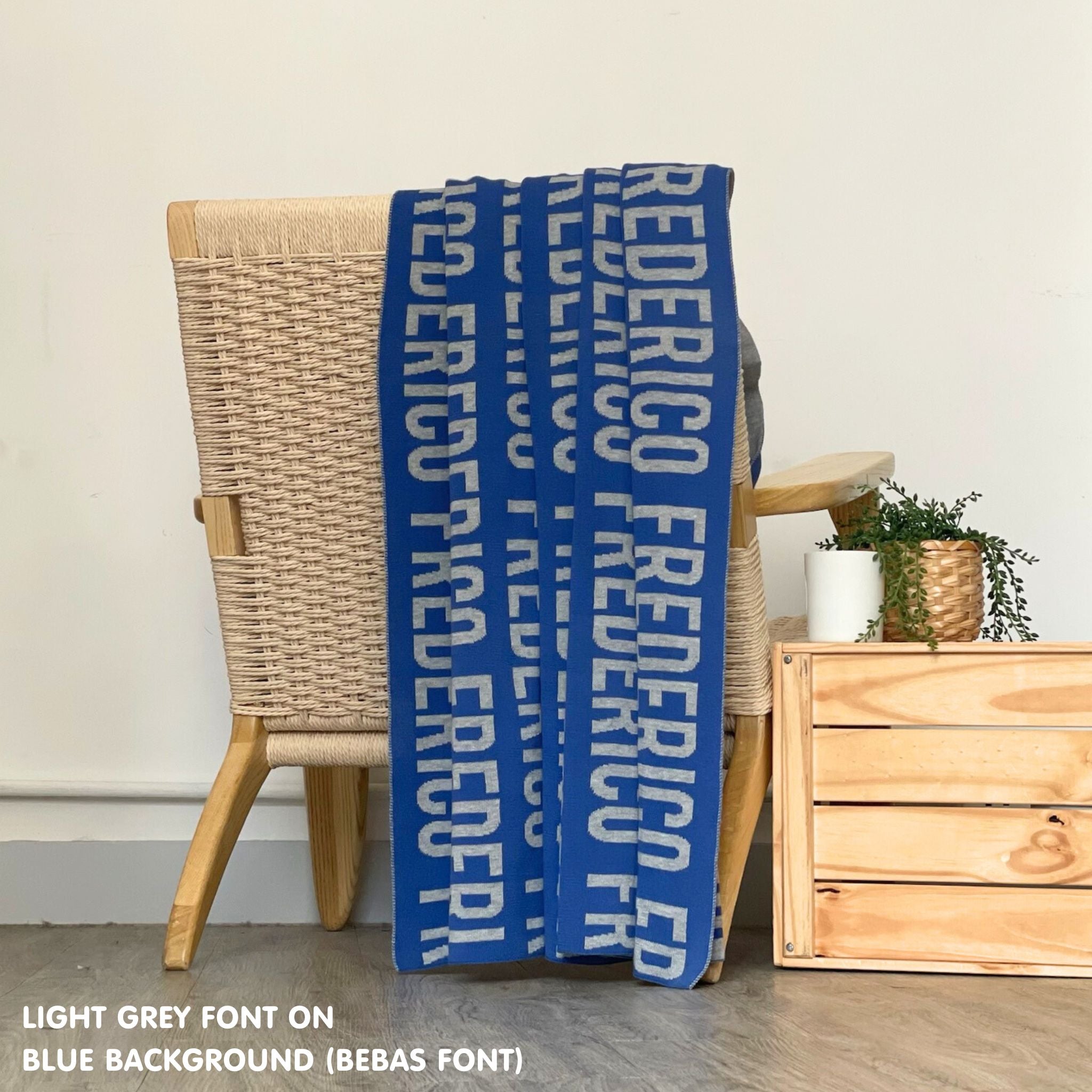 Personalized Blanket for Adults (Blue Background)