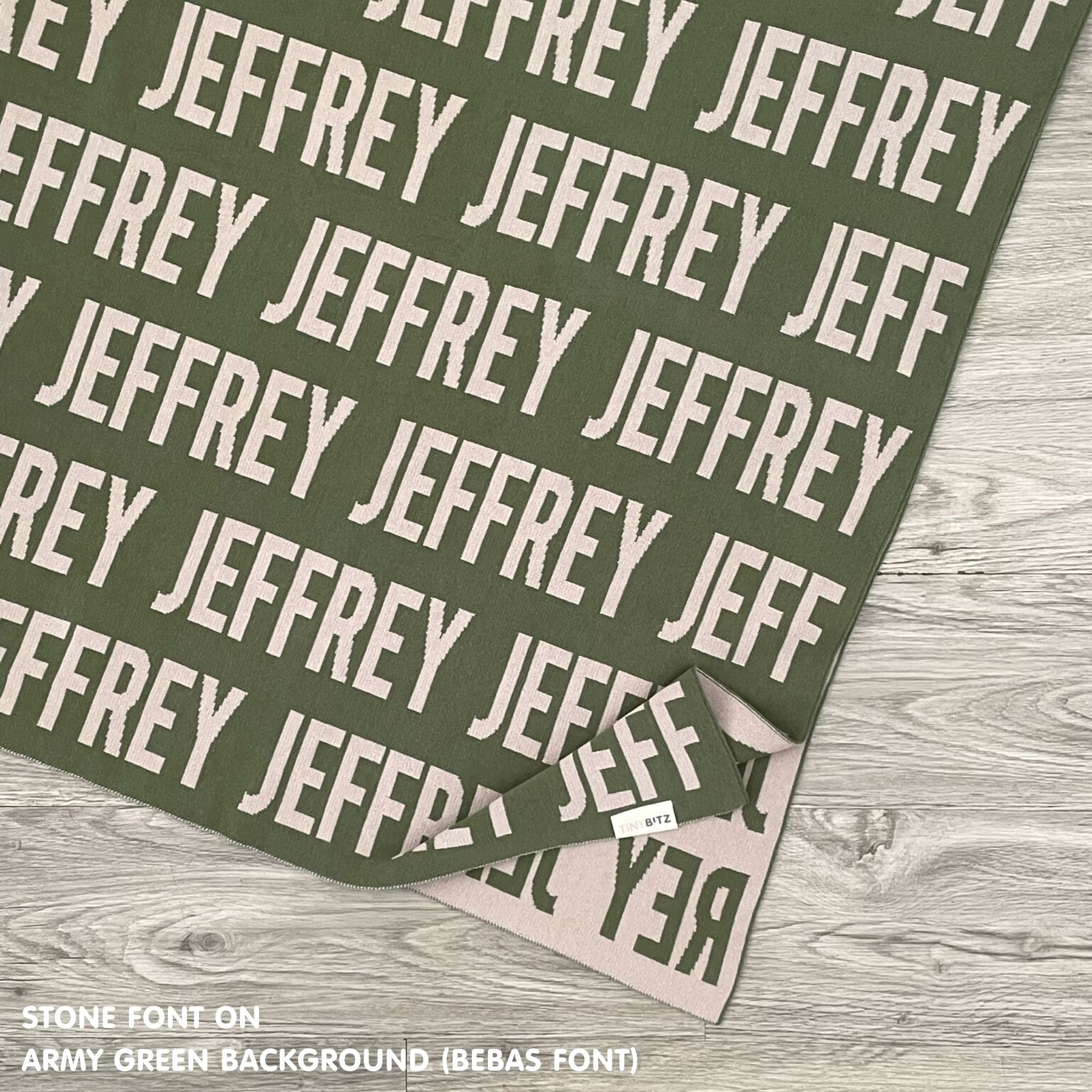 Personalized Blanket for Babies and Kids (Army Green Background)