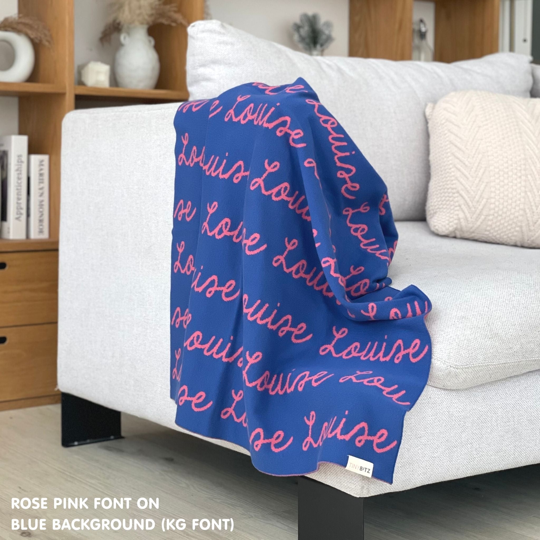 Personalized Blanket for Adults (Blue Background)