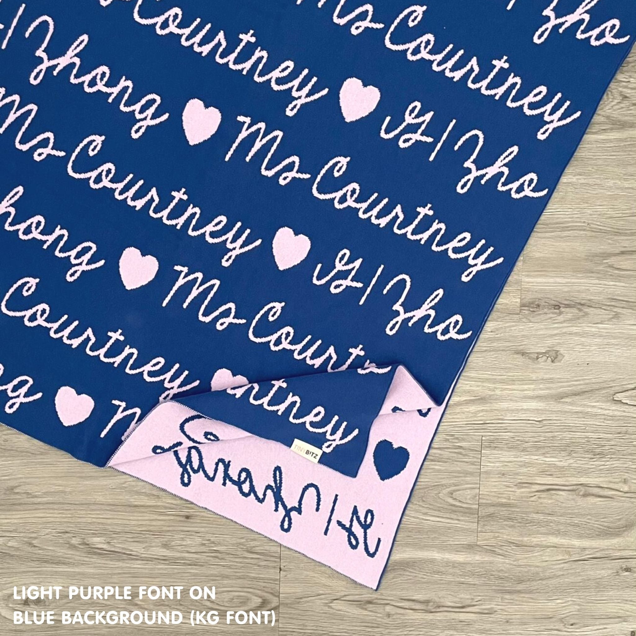 Personalized Blanket for Adults (Blue Background)