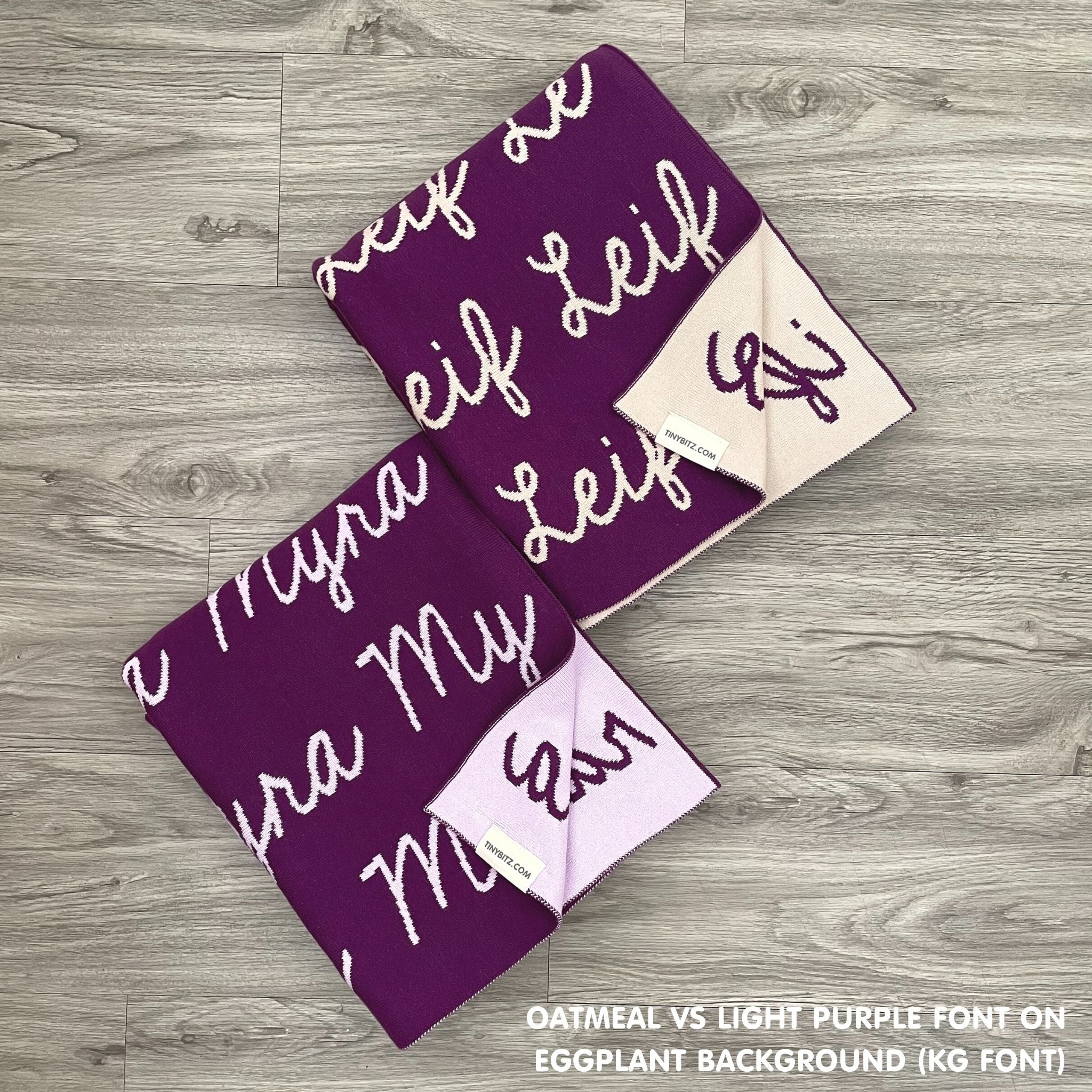 Personalized Blanket for Adults (Eggplant Background)