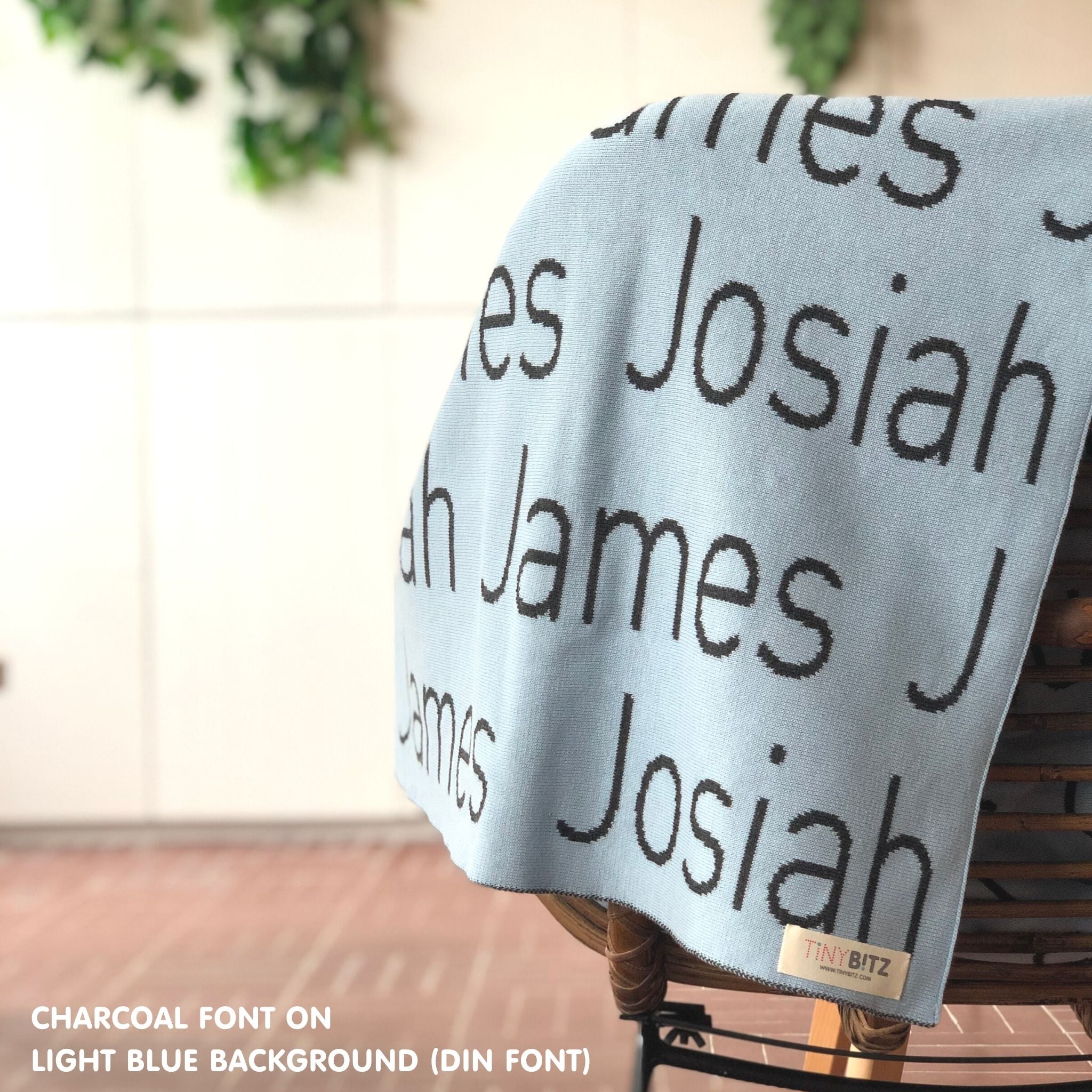 Personalized Blanket for Adults (Light Blue Background)