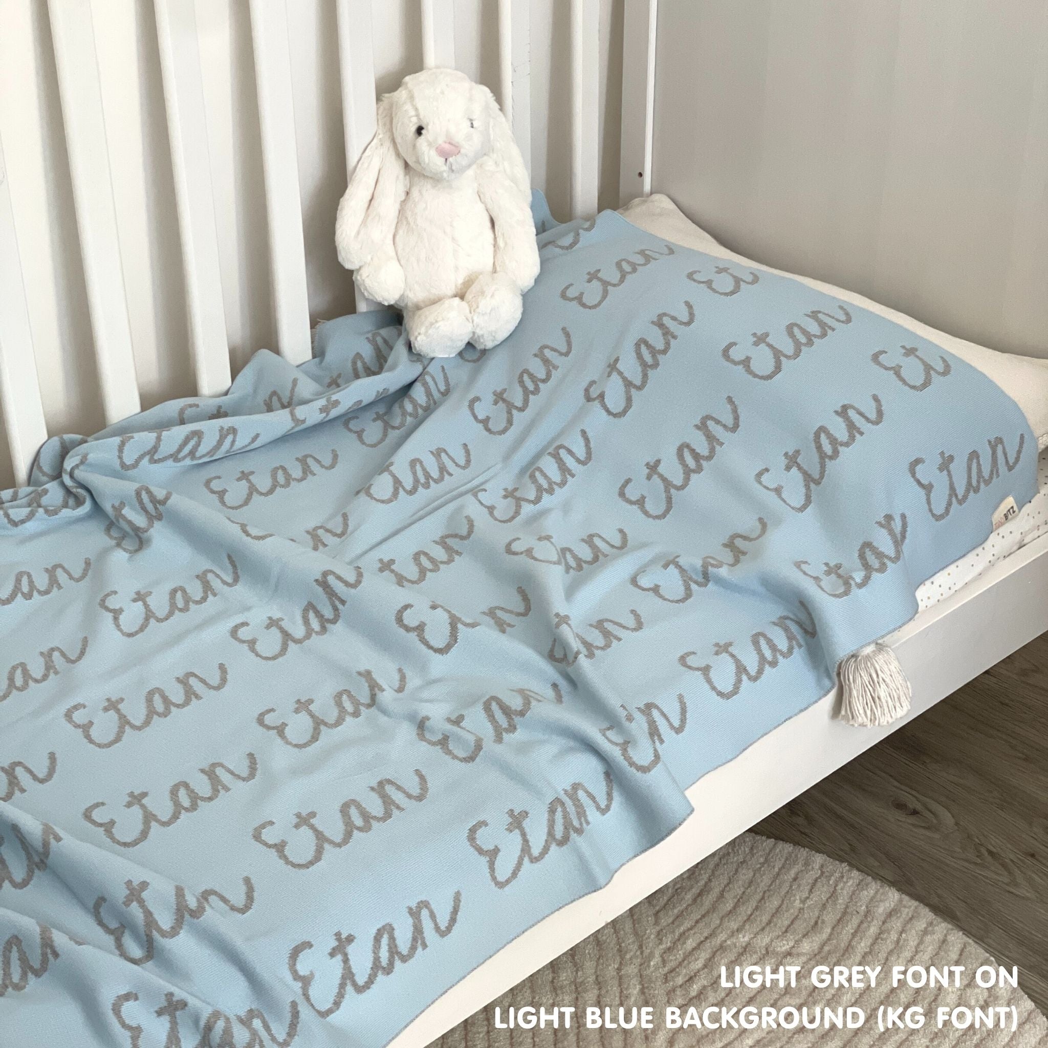 Personalized Blanket for Babies (Light Blue Background)