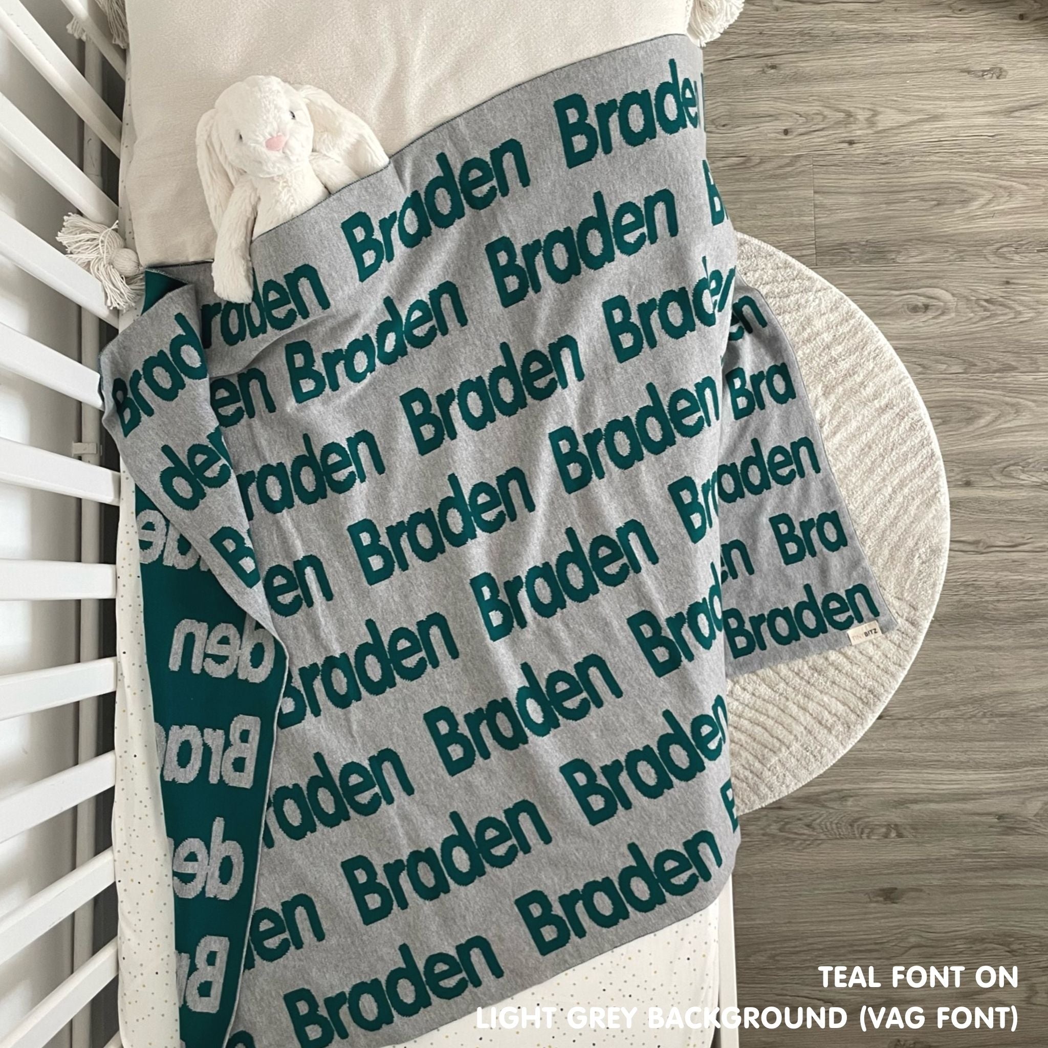 Personalized Blanket for Babies (Light Grey Background)