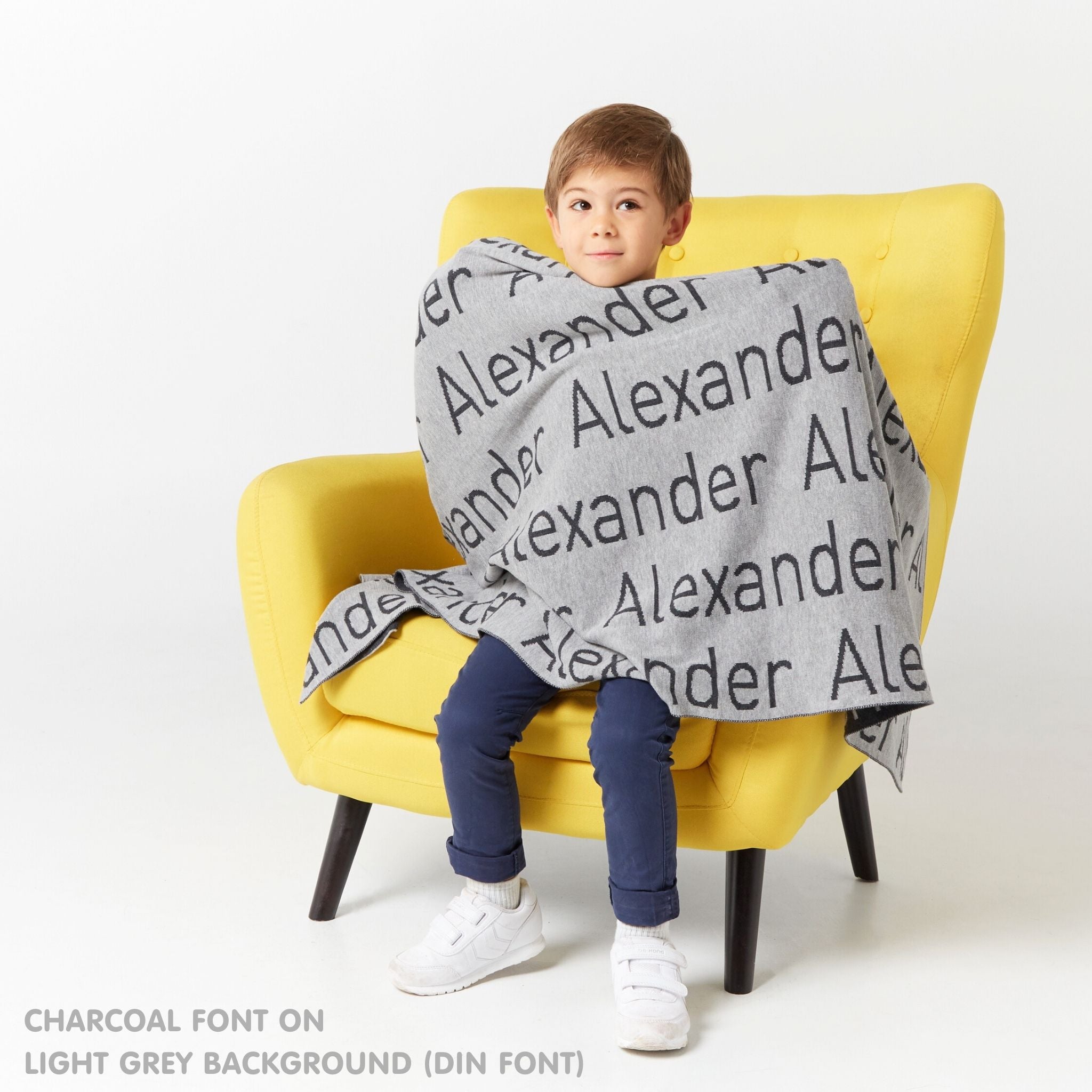 Personalized Blanket for Babies (Light Grey Background)