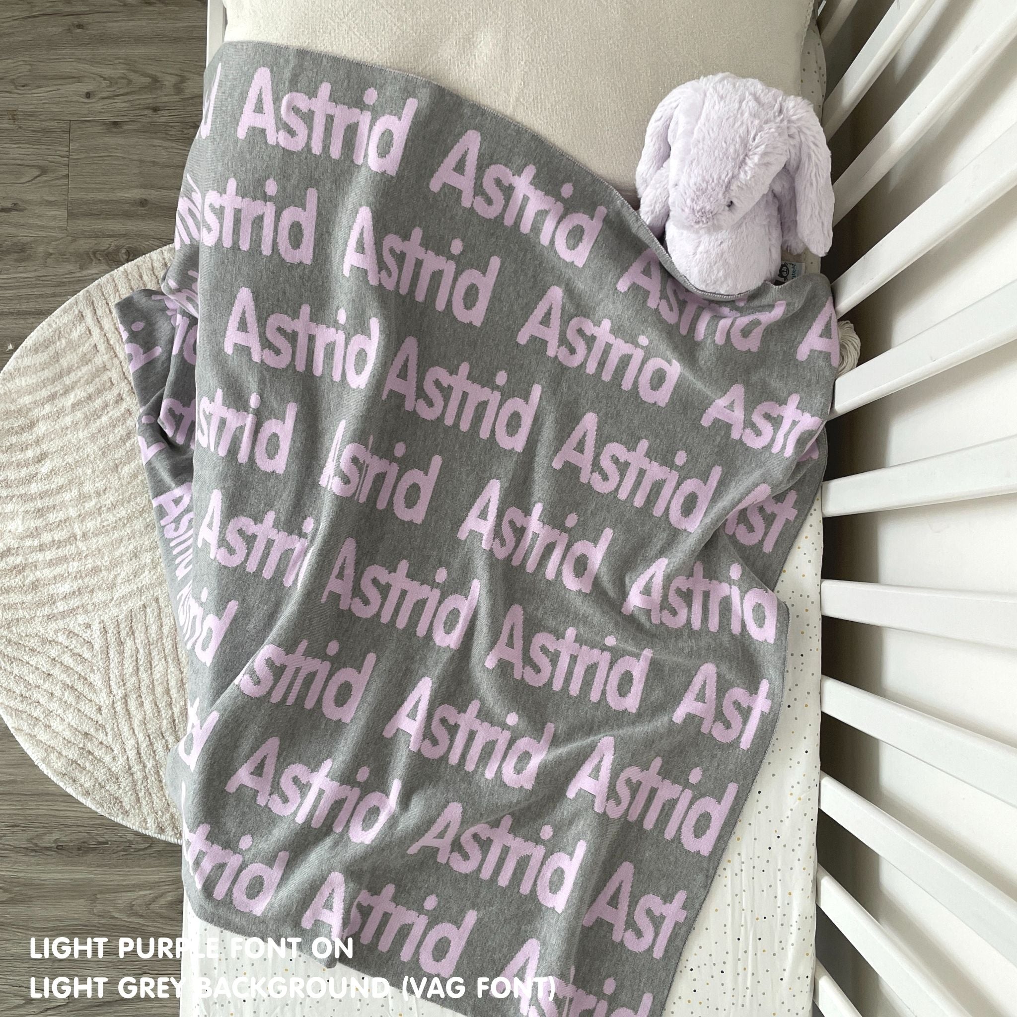 Personalized Blanket for Babies (Light Grey Background)