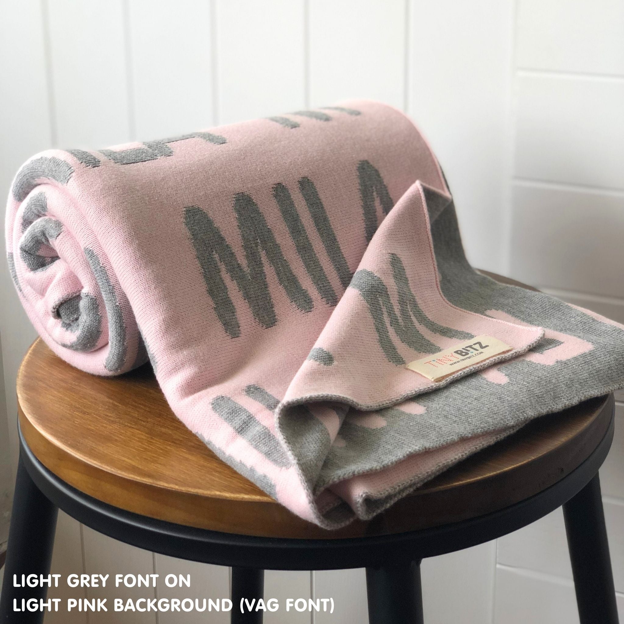 Personalized Blanket for Adults (Light Pink Background)