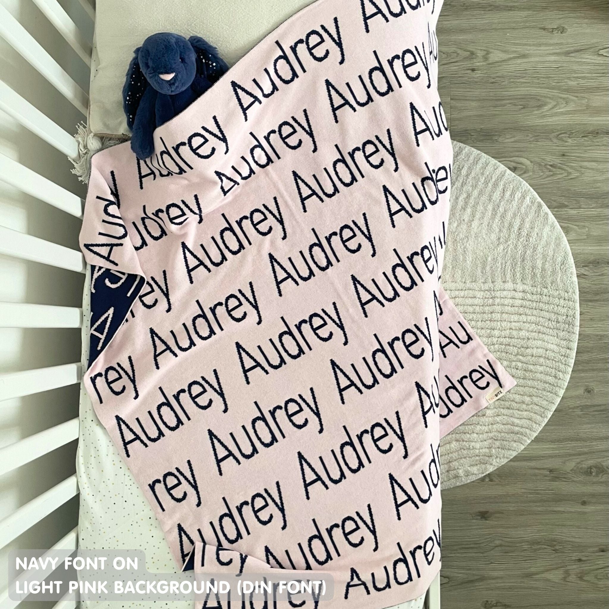 Personalized Blanket for Babies and Kids (Light Pink Background)