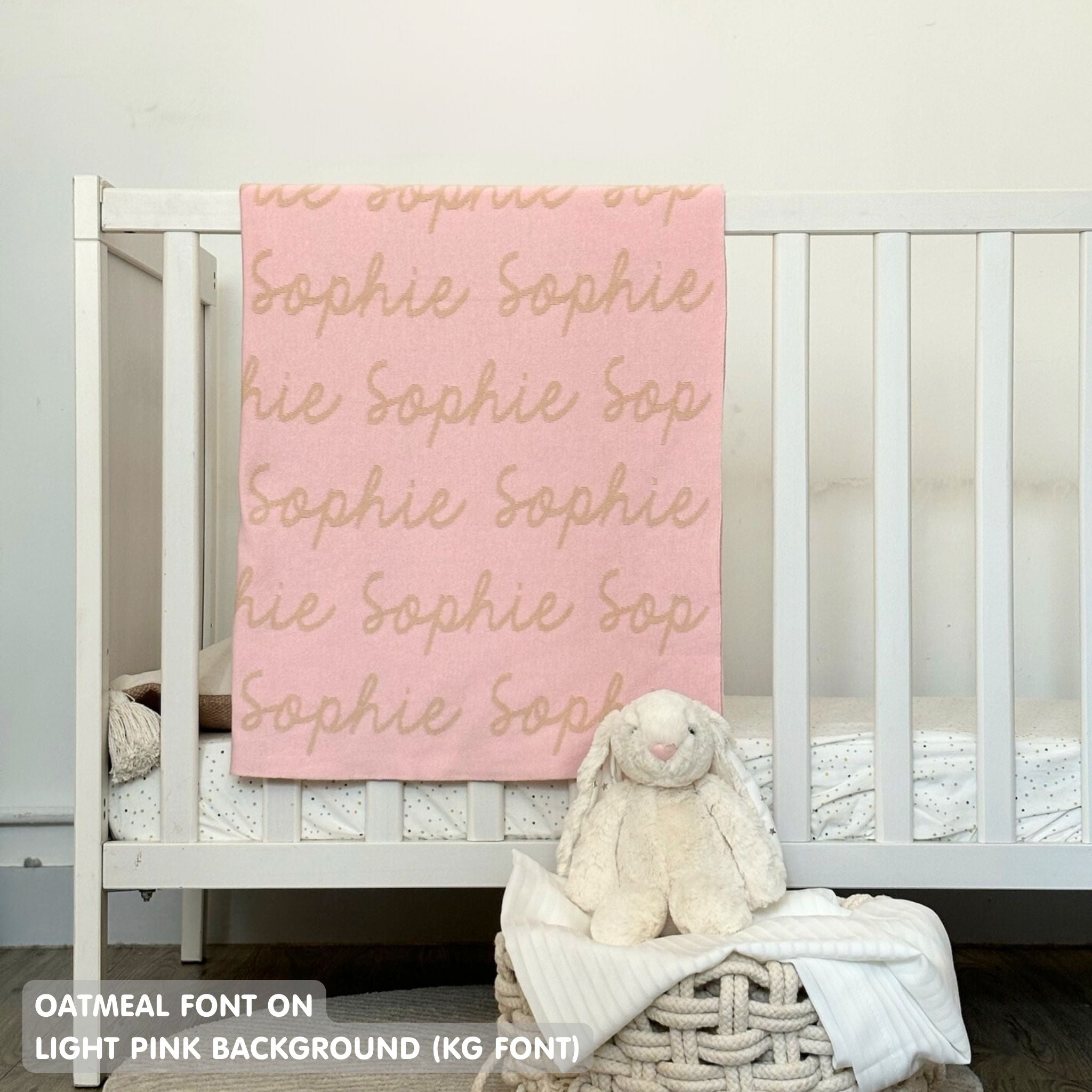 Personalized Blanket for Babies and Kids (Light Pink Background)