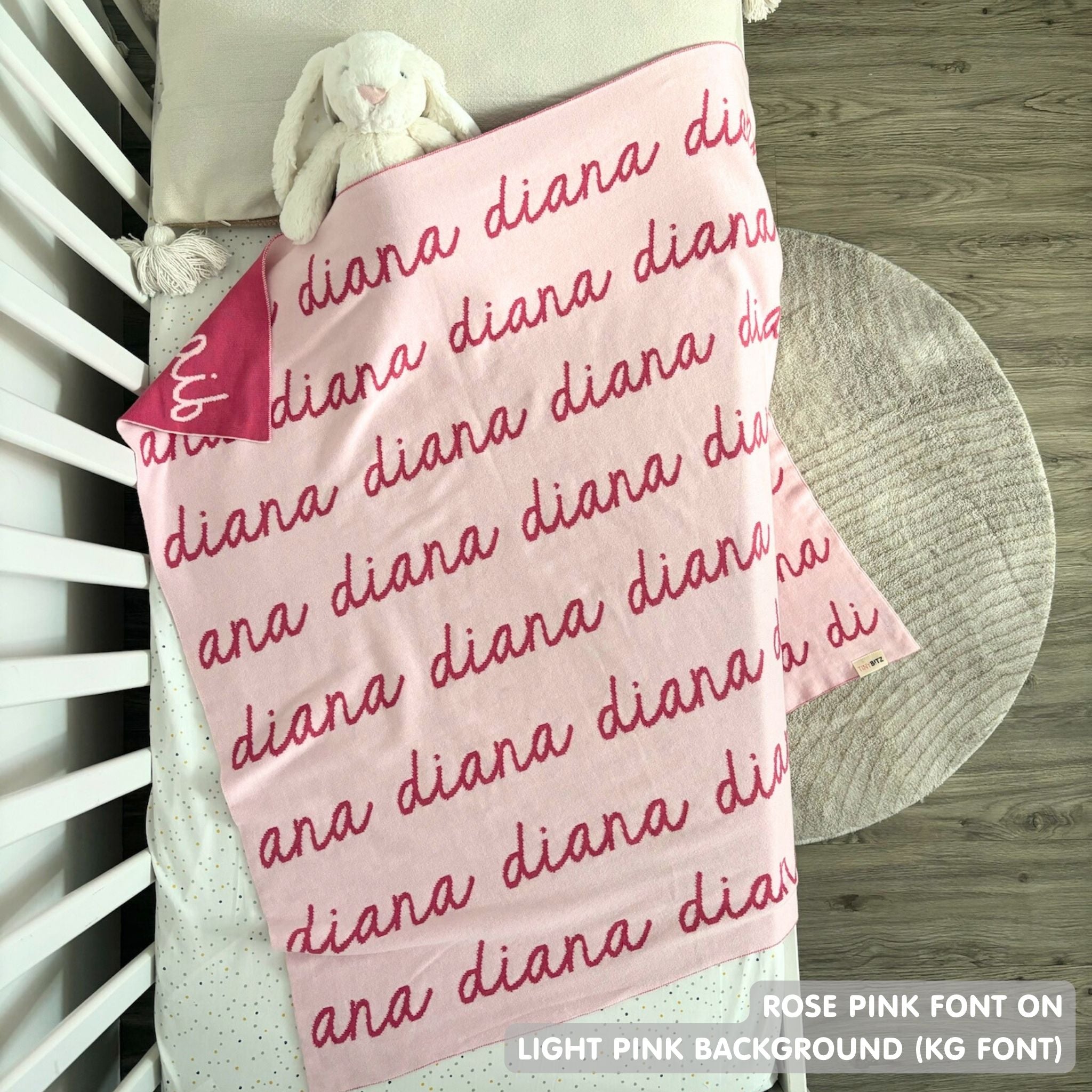 Personalized Blanket for Babies and Kids (Light Pink Background)