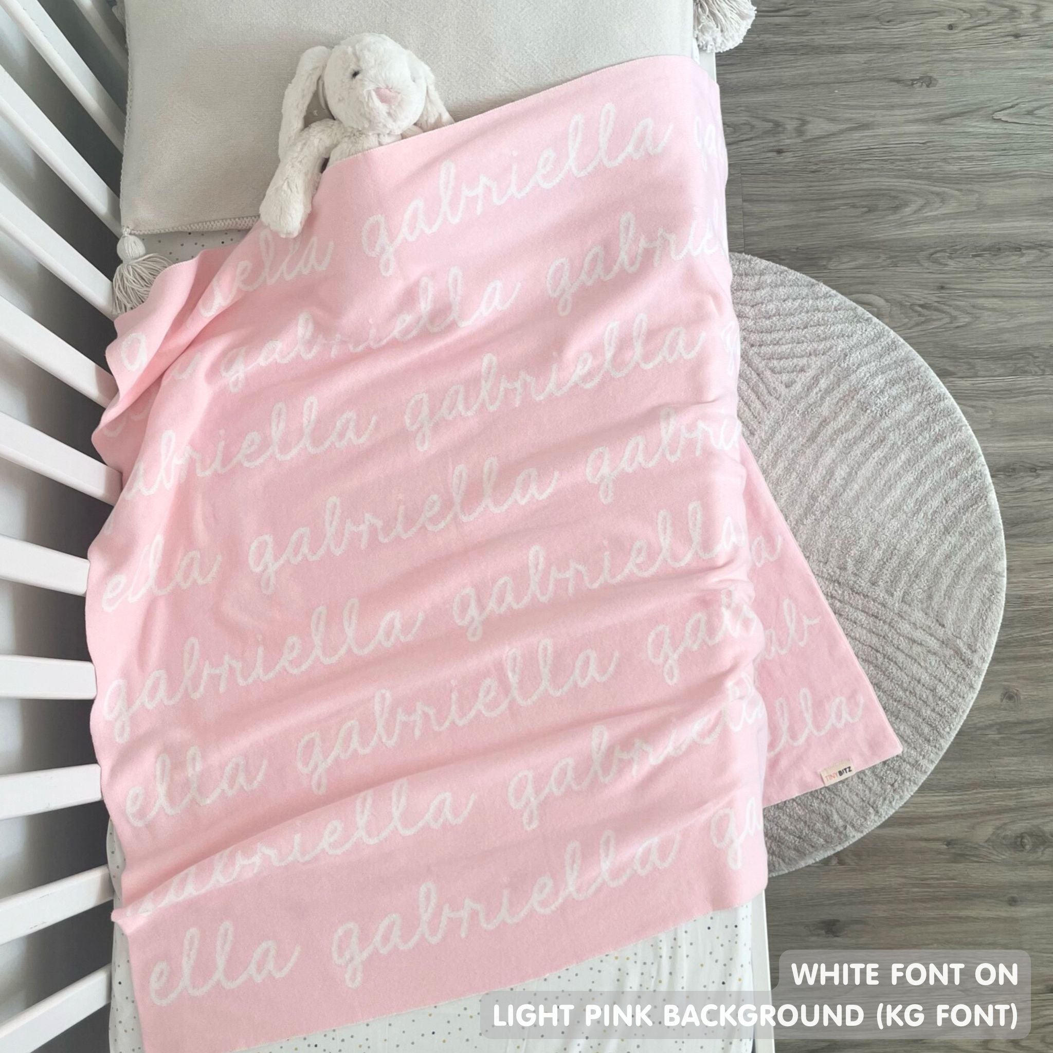 Personalized Blanket for Babies and Kids (Light Pink Background)