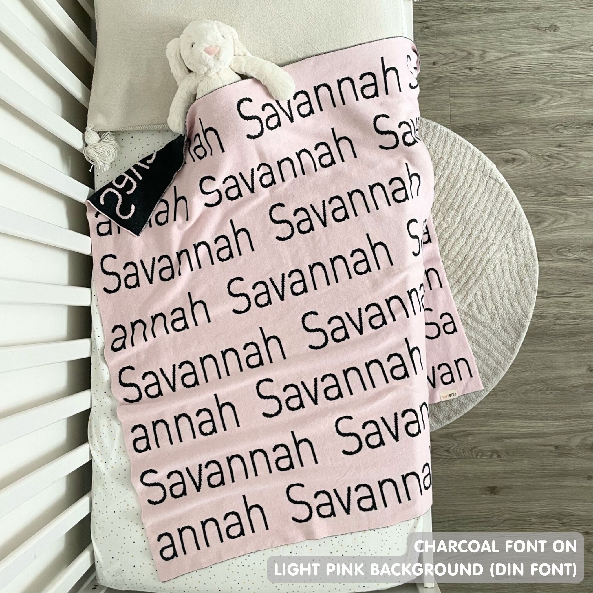 Personalized Blanket for Babies and Kids (Light Pink Background)