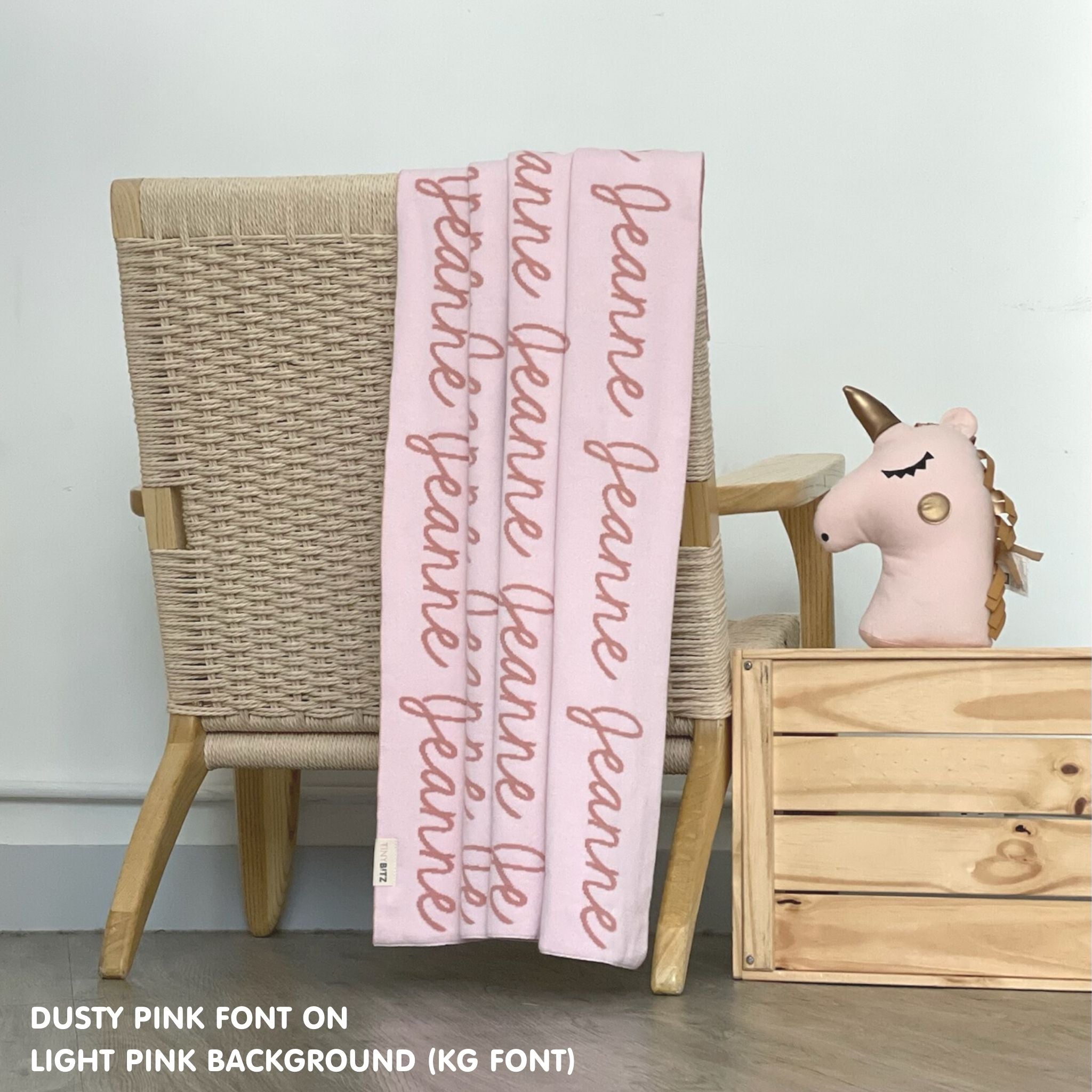 Personalized Blanket for Adults (Light Pink Background)