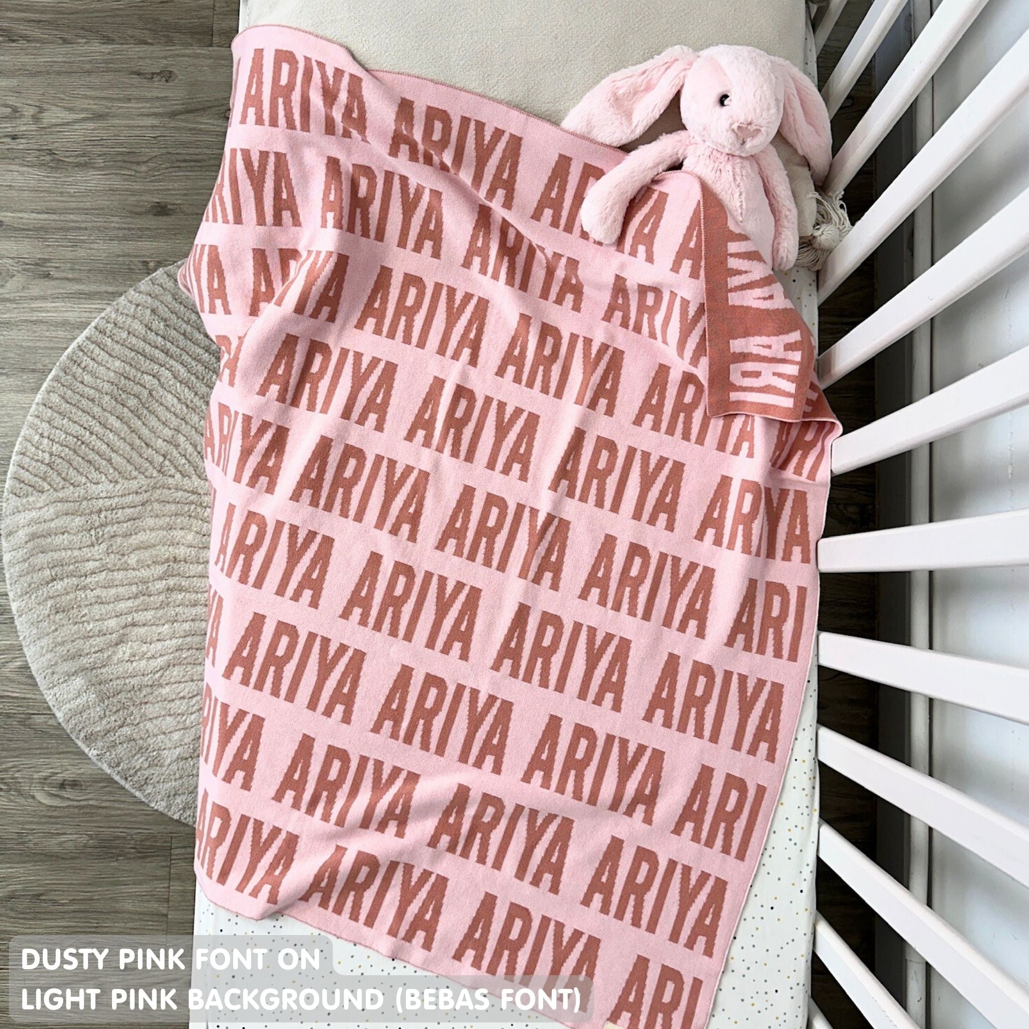 Personalized Blanket for Babies and Kids (Light Pink Background)