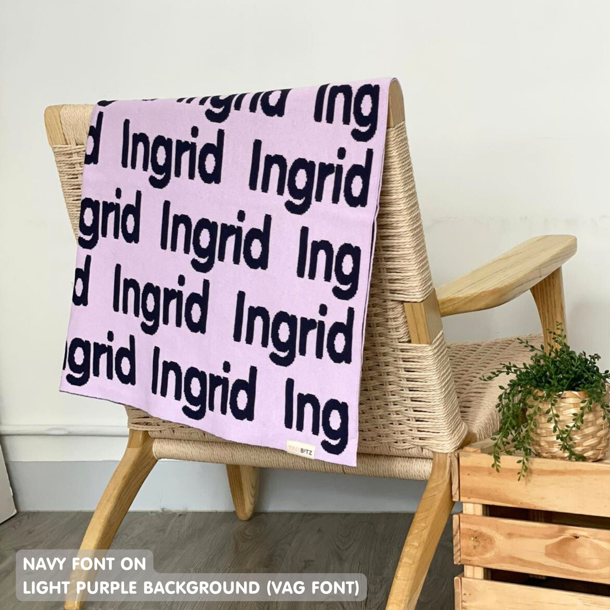 Personalized Blanket for Kids (Light Purple Background)