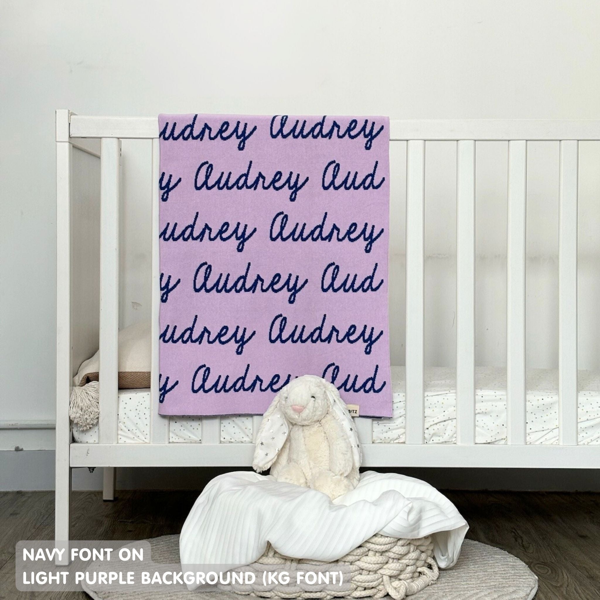 Personalized Blanket for Babies (Light Purple Background)