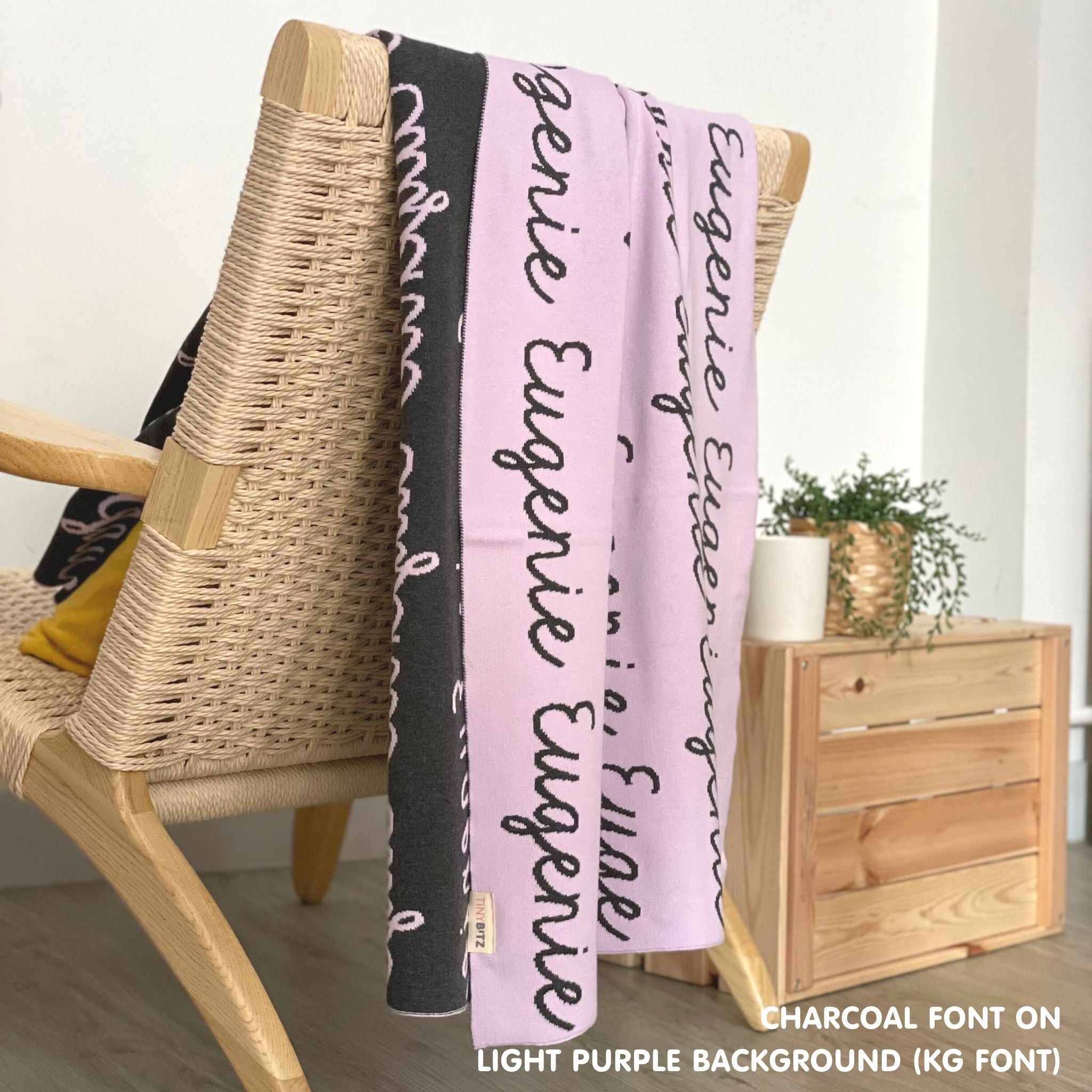 Personalized Blanket for Adults (Light Purple Background)