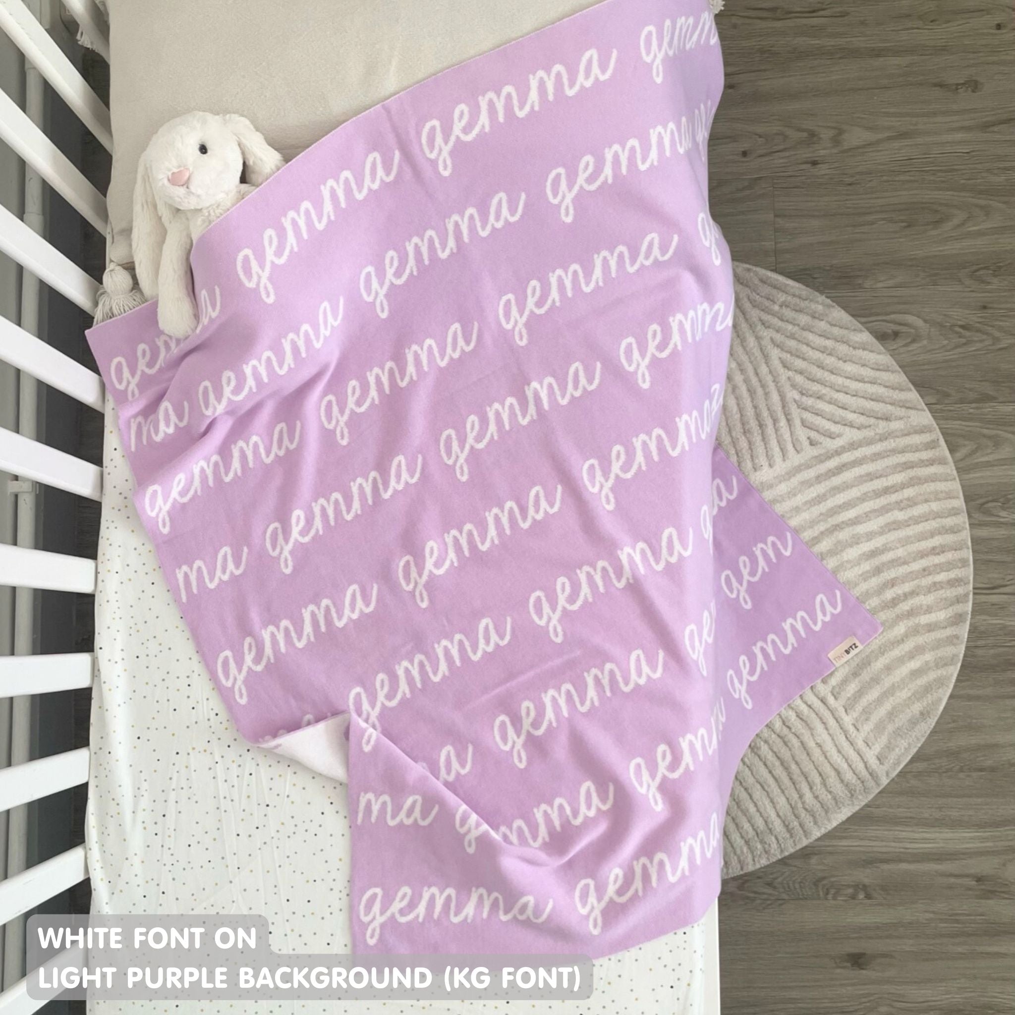 Personalized Blanket for Babies (Light Purple Background)