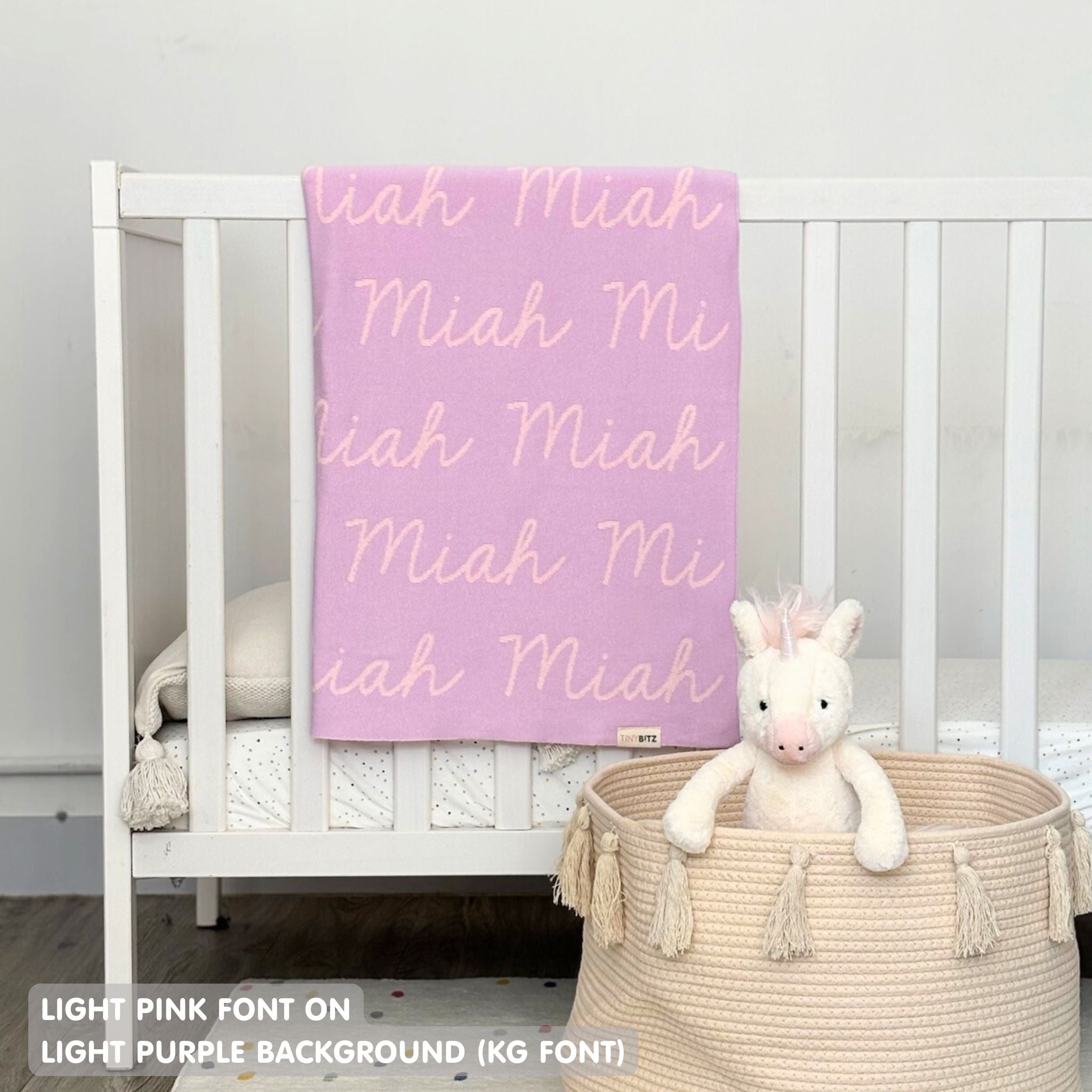 Personalized Blanket for Kids (Light Purple Background)