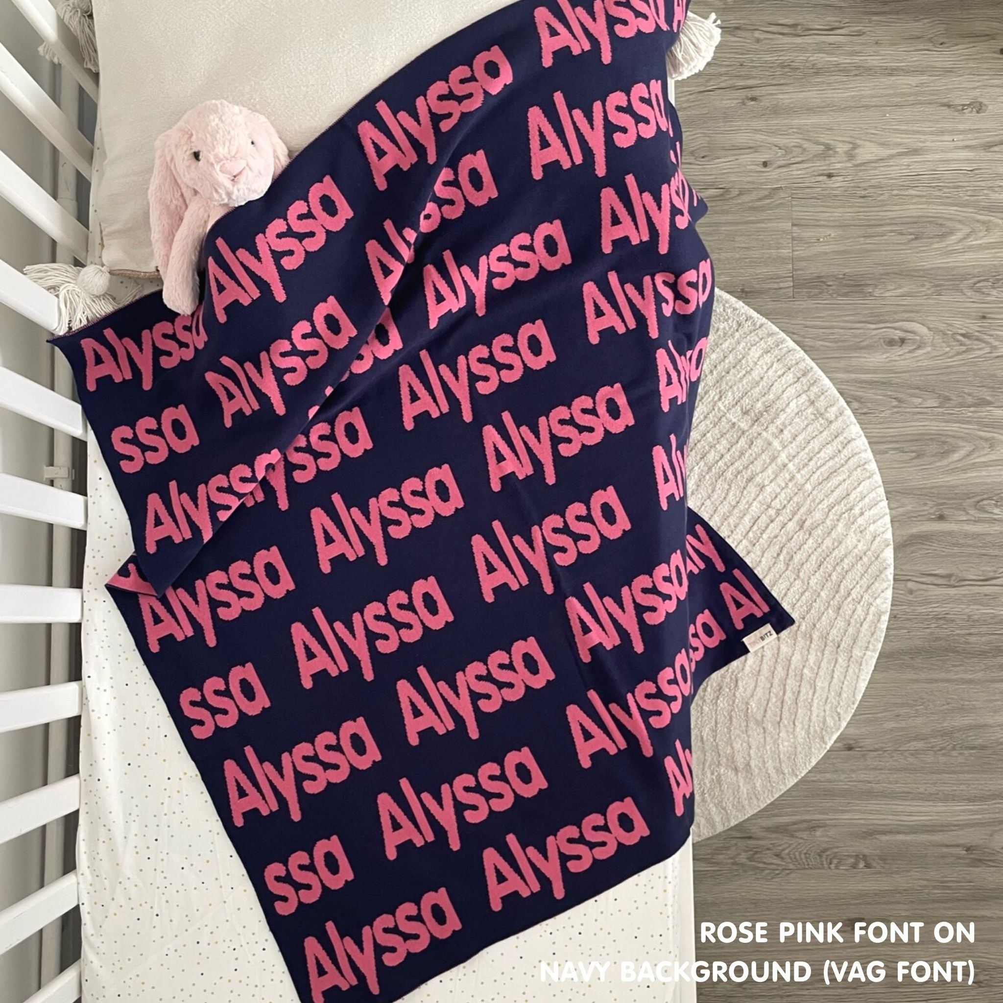 Personalized Blanket for Kids (Navy Background)