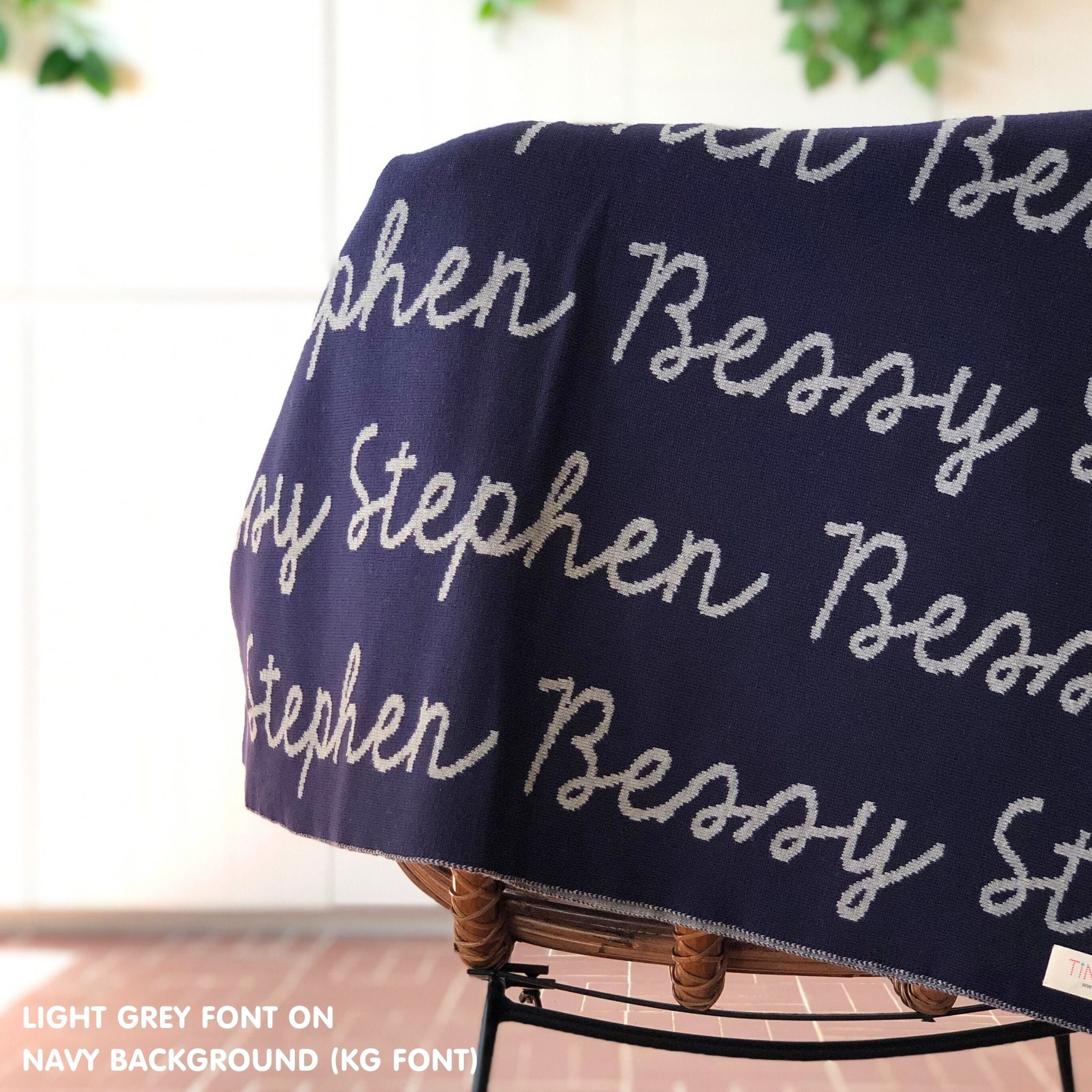 Personalized Blanket for Adults (Navy Background)