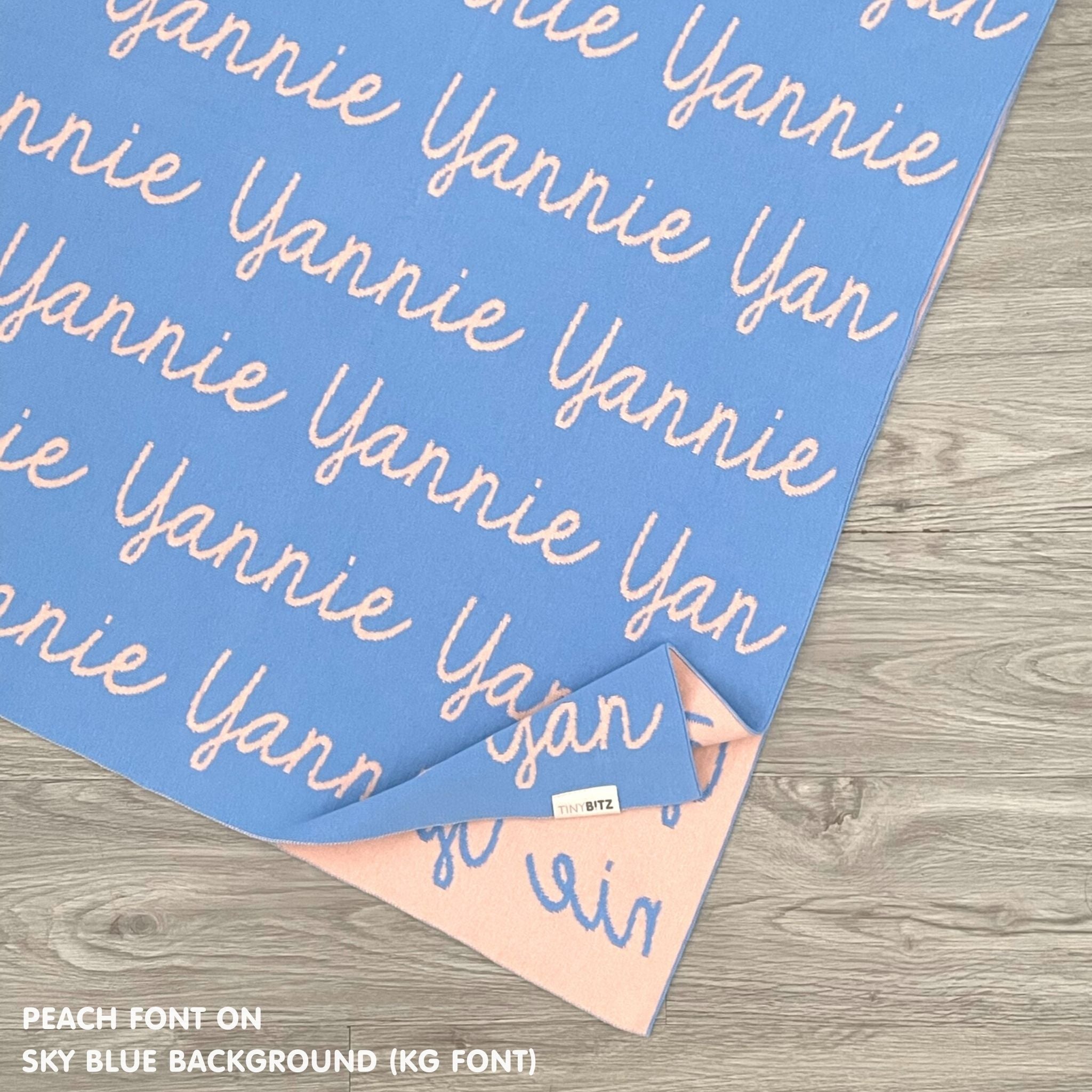 Personalized Blanket for Babies and Kids (Sky Blue Background)