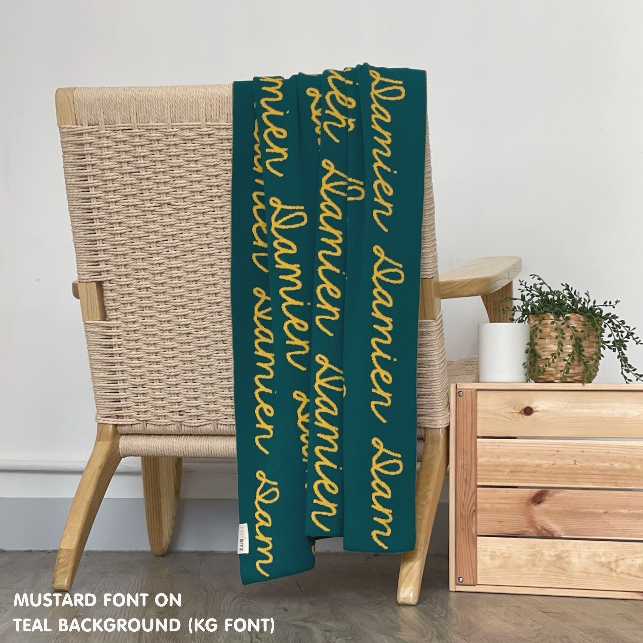 Personalized Blanket for Adults (Teal Background)