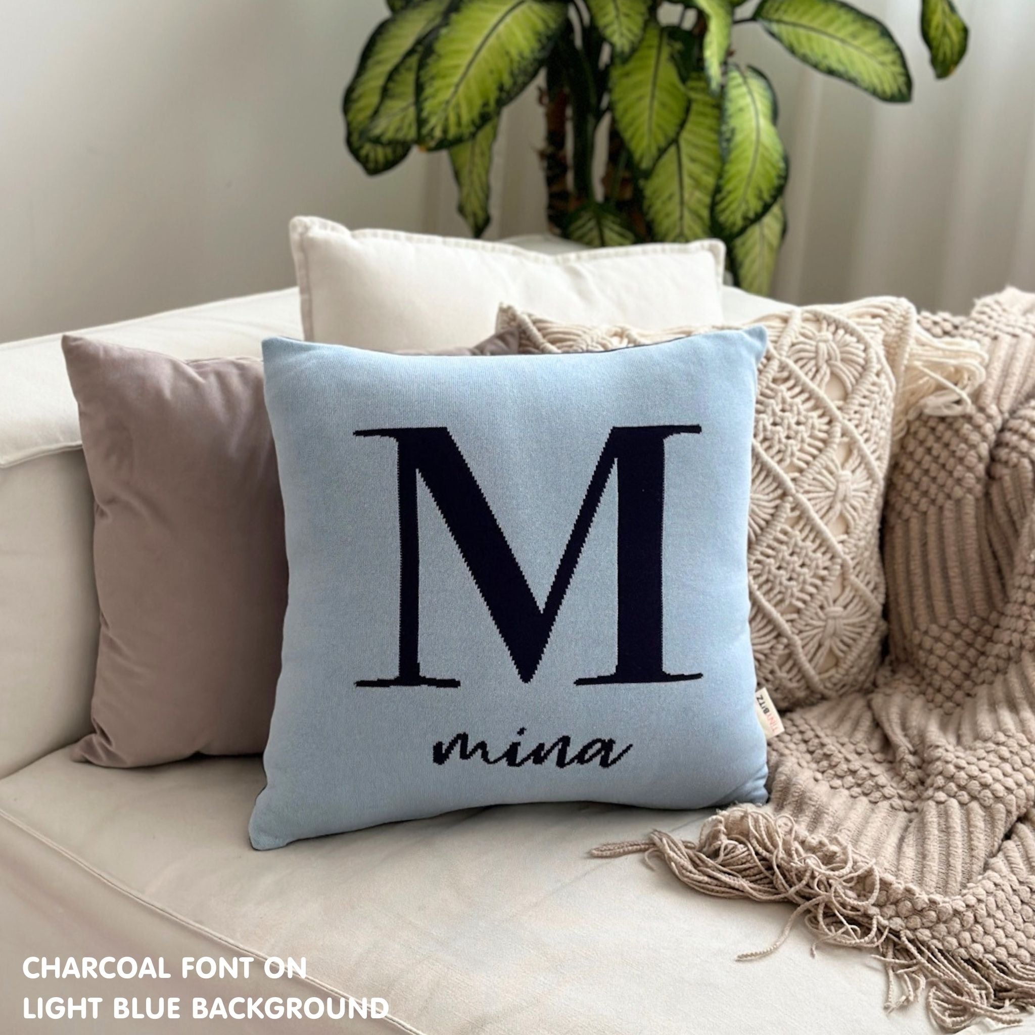 Personalized Square Cushion (Initial + Name)