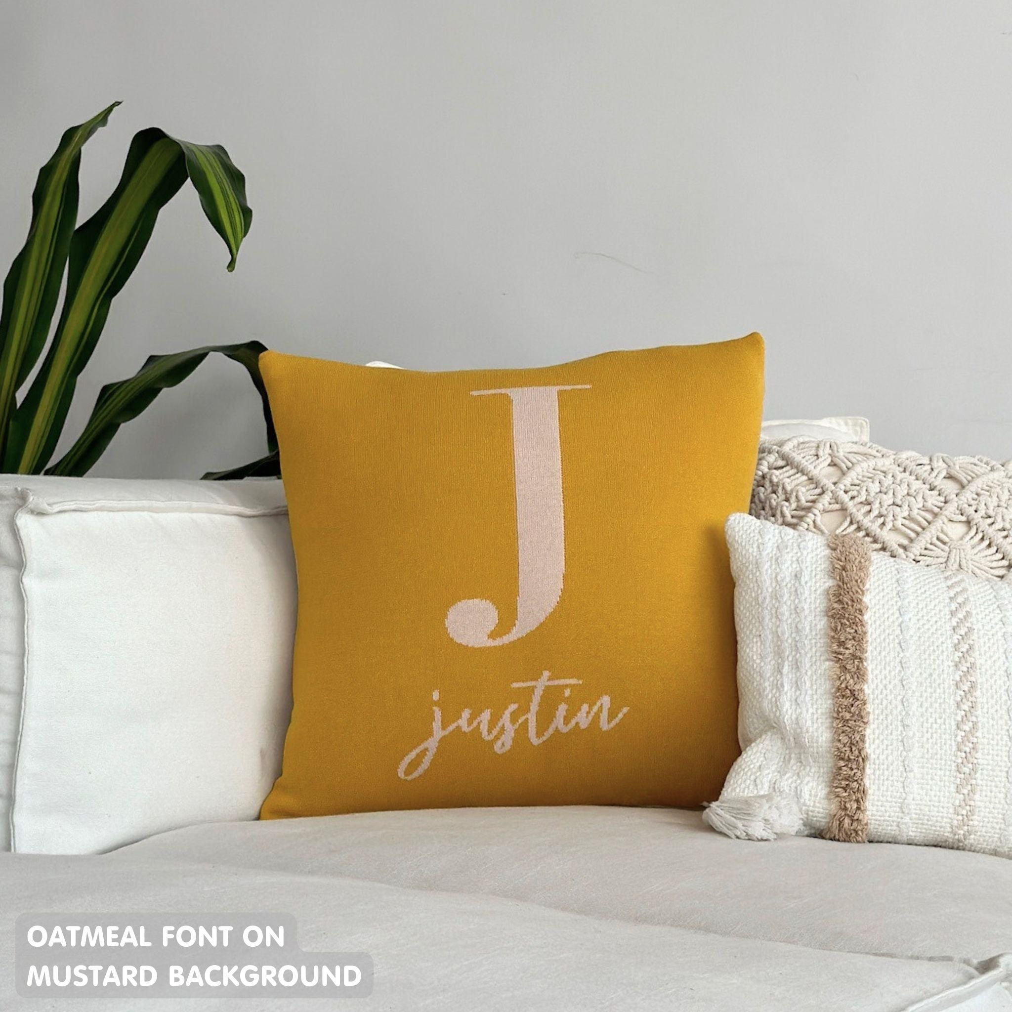 Personalized Square Cushion (Initial + Name)